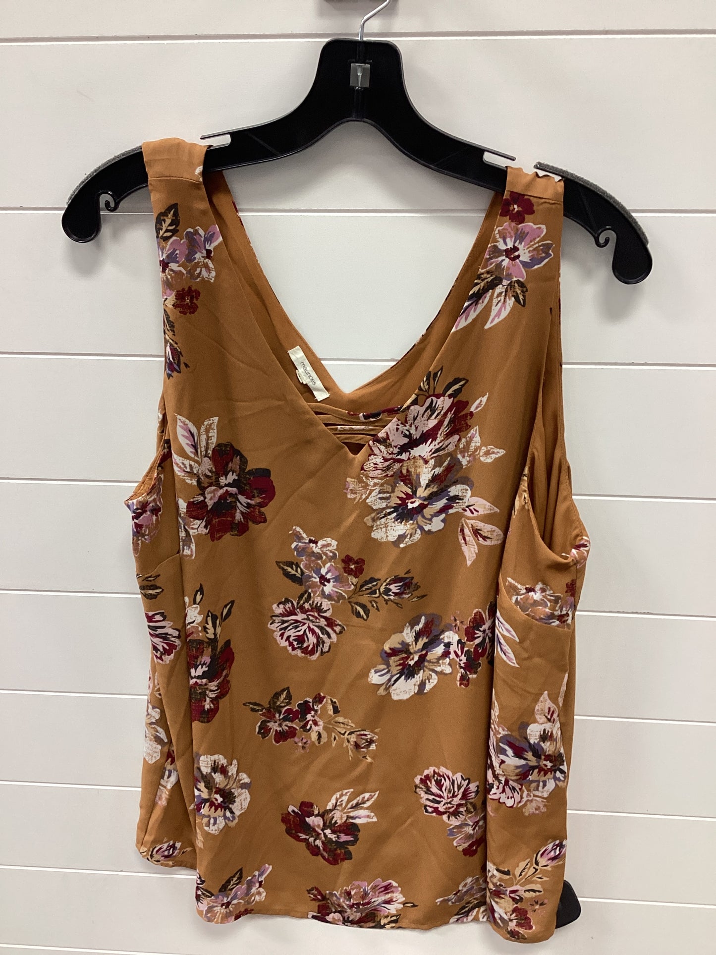 Top Sleeveless By Maurices In Floral Print, Size:1X