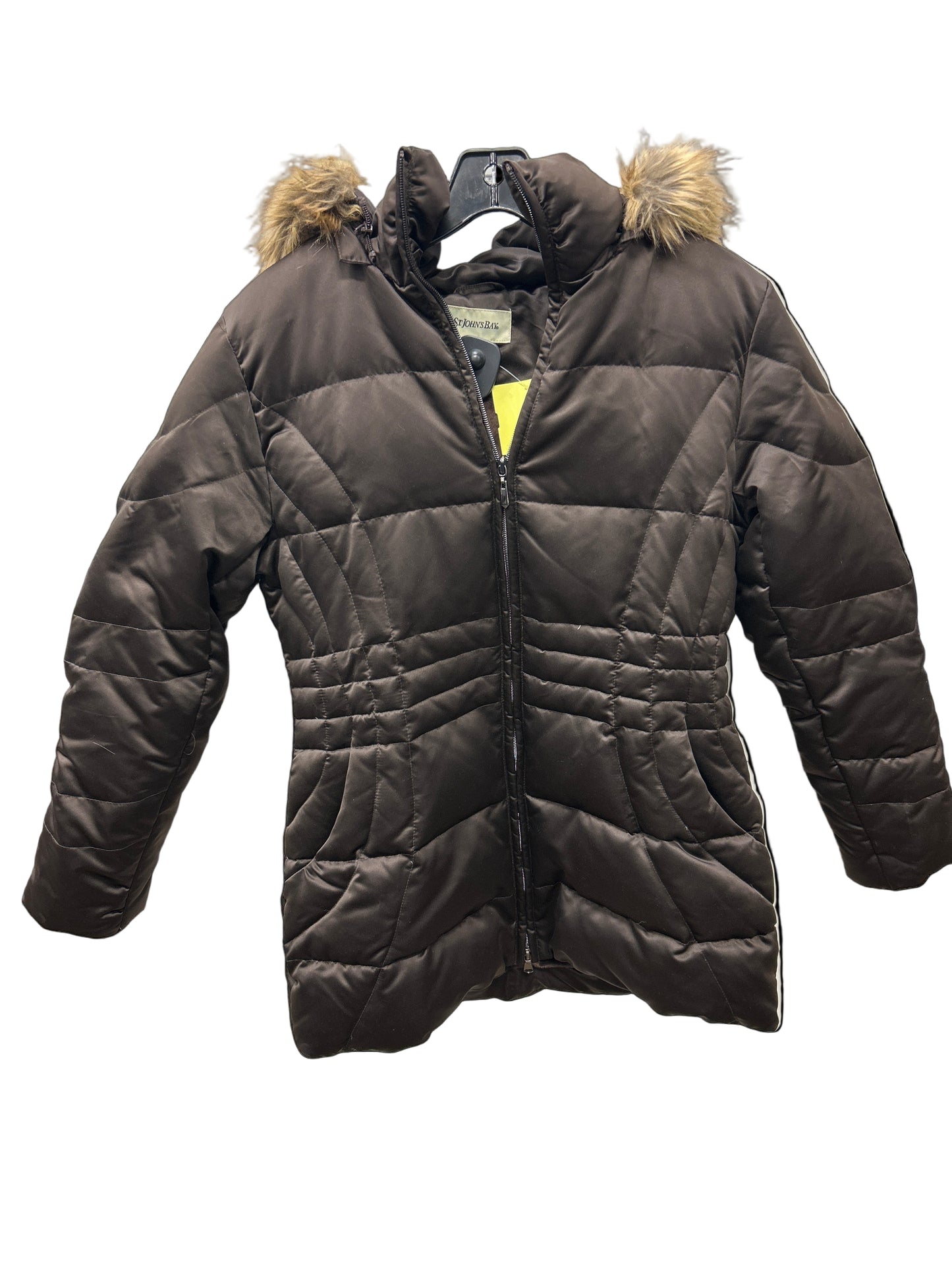 Coat Puffer & Quilted By St Johns Bay In Brown, Size:M