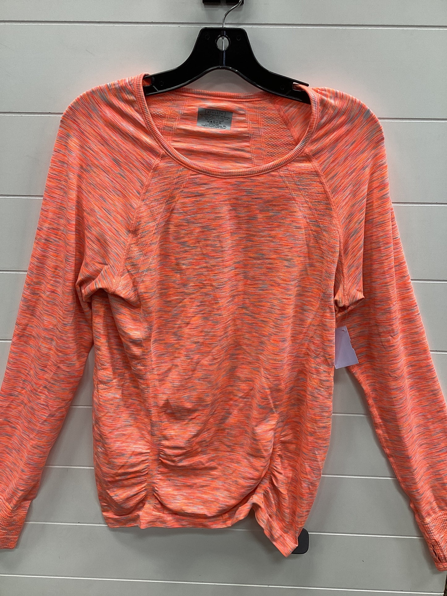 Athletic Top Ls Collar By Athleta In Orange, Size:Xl