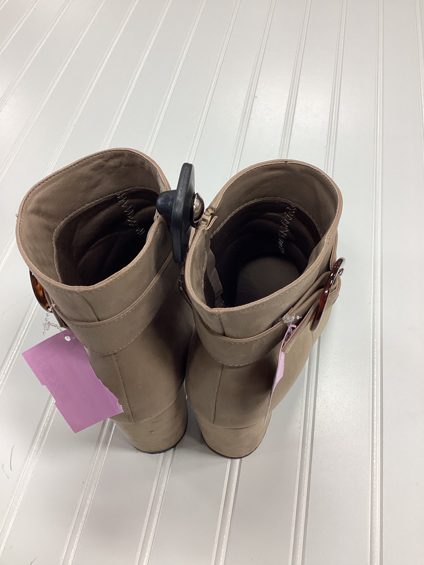 Boots Ankle Heels By Mia In Tan, Size:8.5