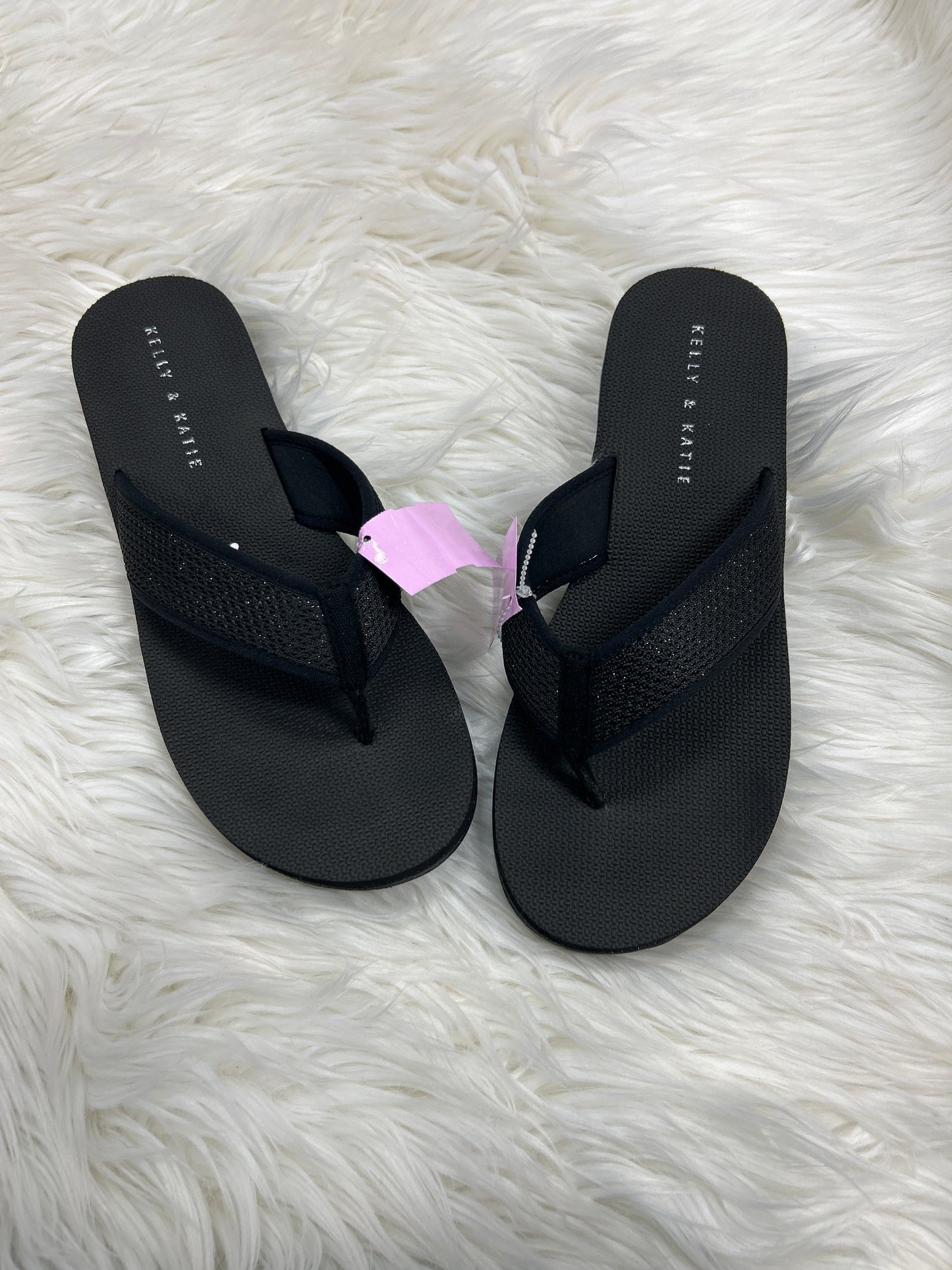 Sandals Flip Flops By Kelly And Katie In Black, Size:10