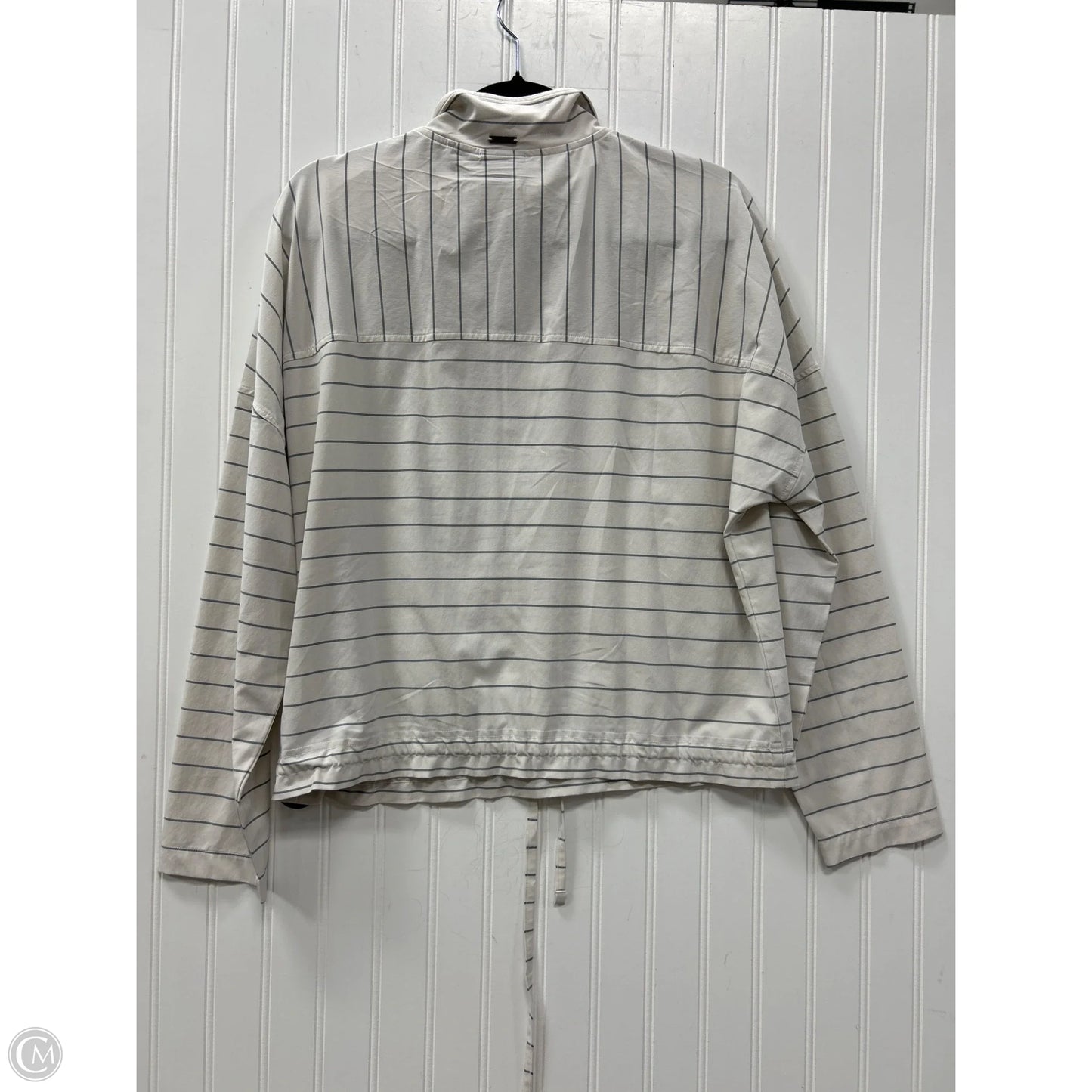 Athletic Top Long Sleeve Collar By Prana In White, Size: M