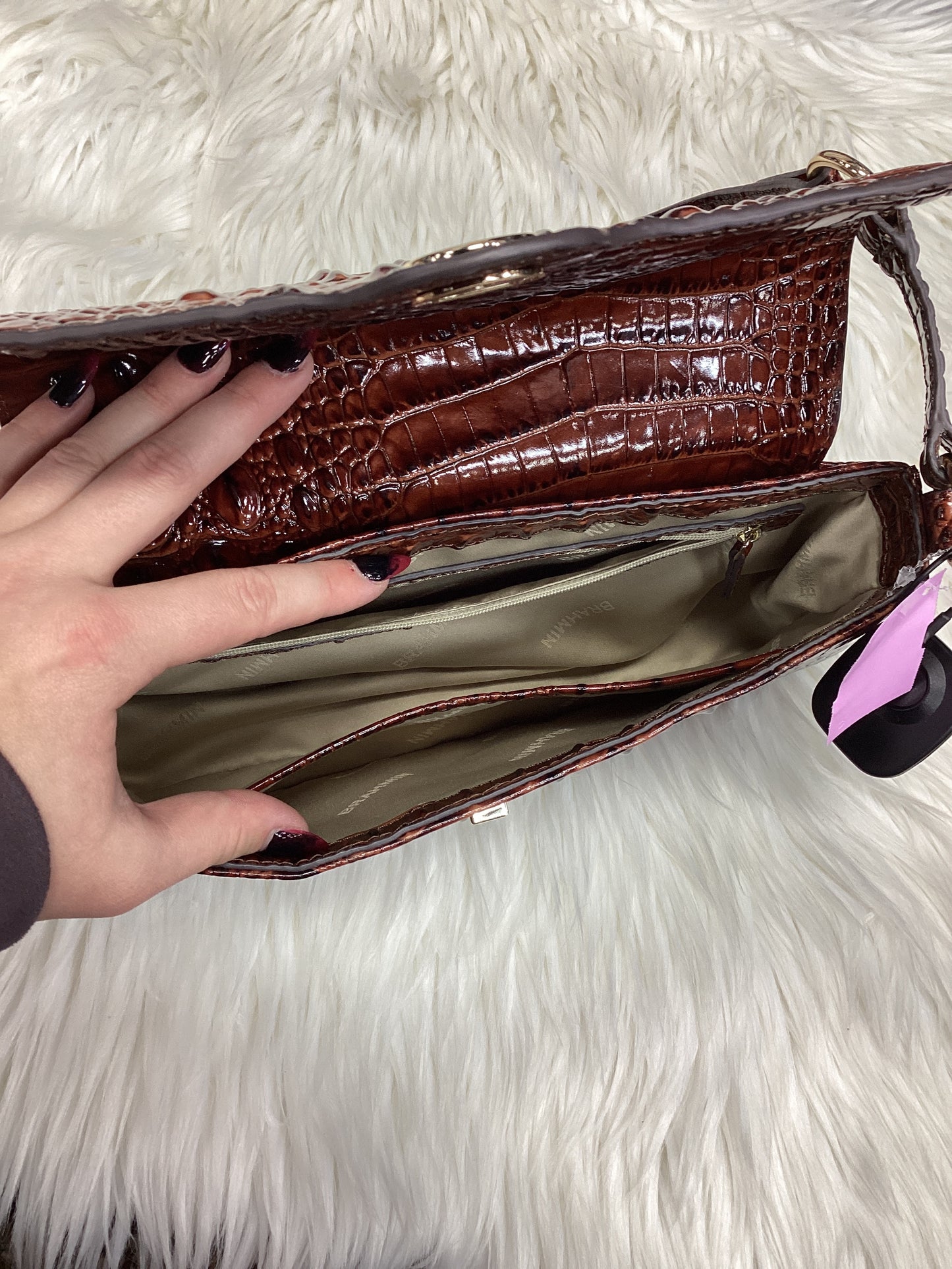 Handbag Designer By Brahmin In Brown, Size:Medium