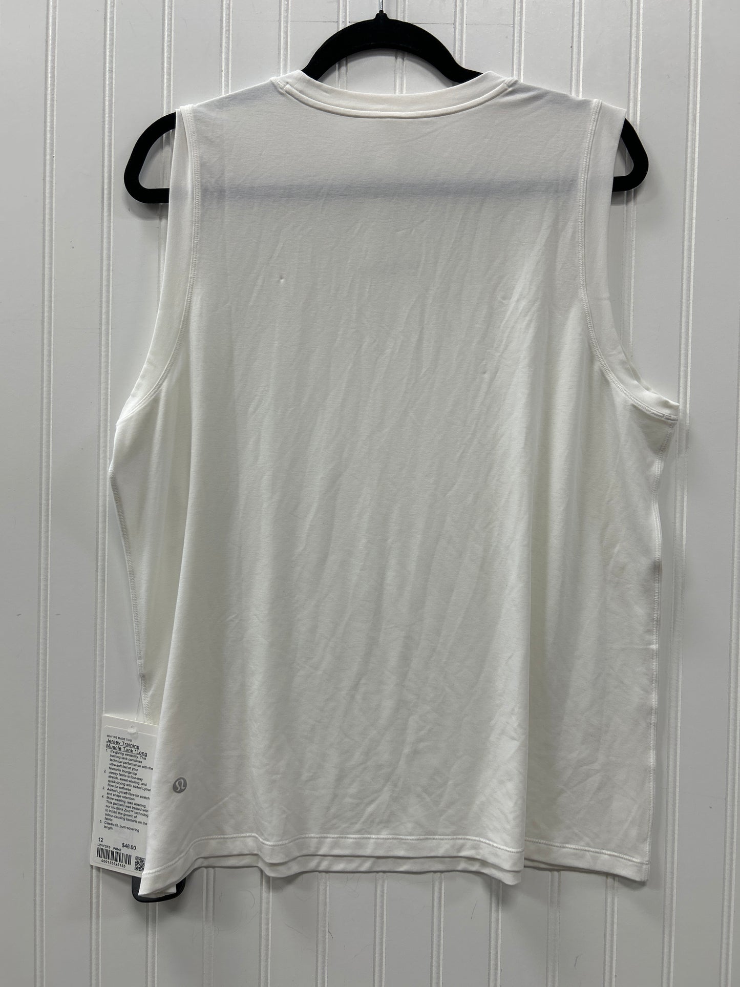 Athletic Tank Top By Lululemon In White, Size:12