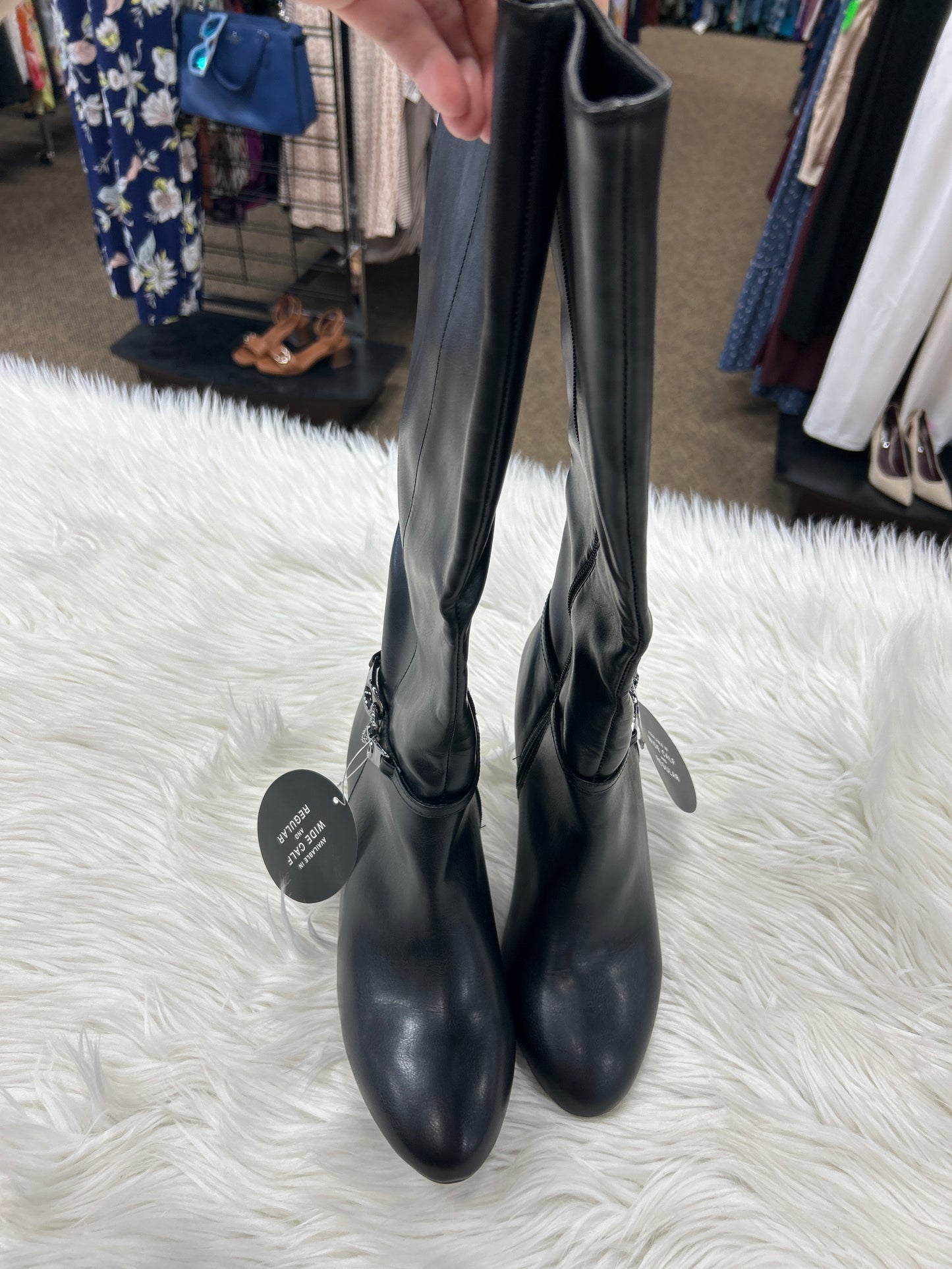 Boots Mid-Calf Heels By Karen Scott In Black, Size:10 NWT