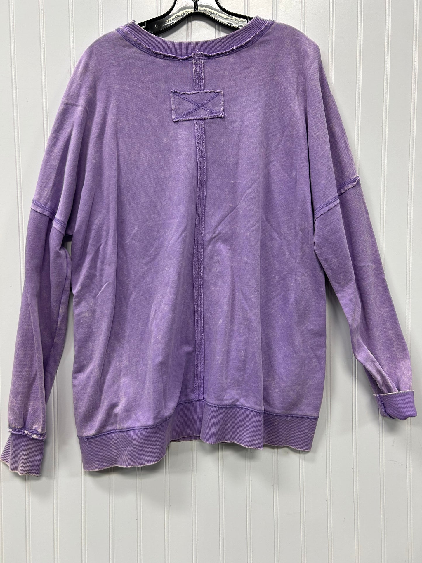 Tunic Ls By Zenana In Purple, Size:M