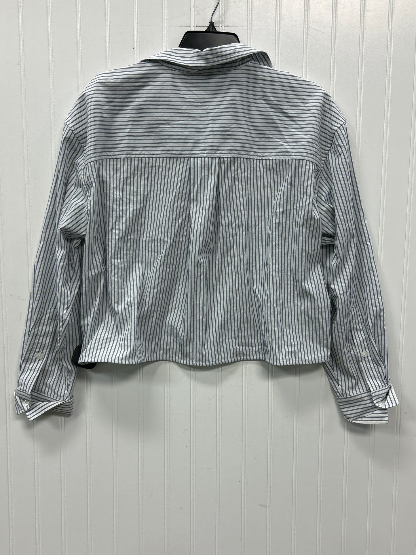 Blouse Ls By Athleta In Striped Pattern, Size:L