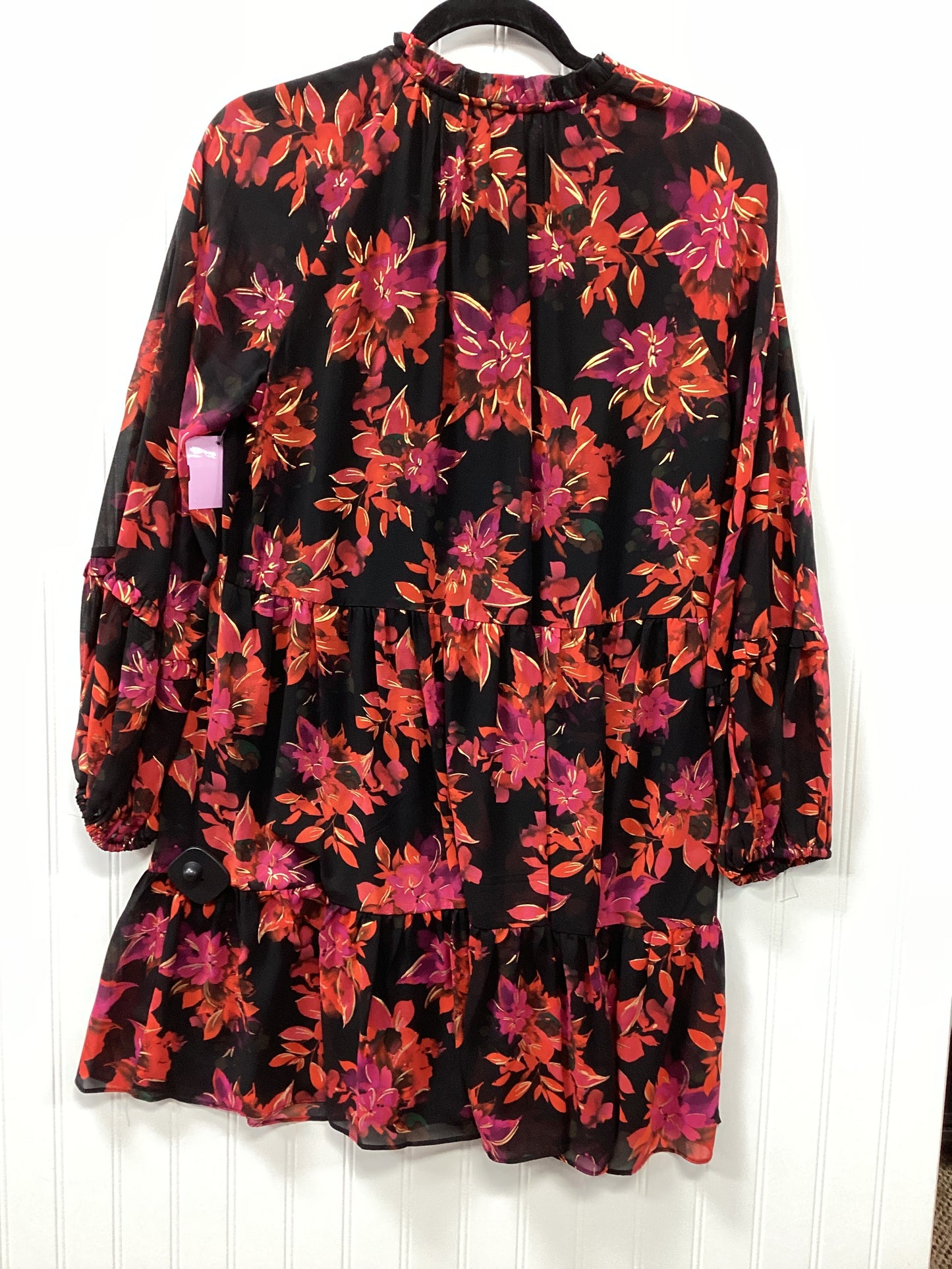 Dress Casual Midi By Vince Camuto In Black & Orange, Size:S