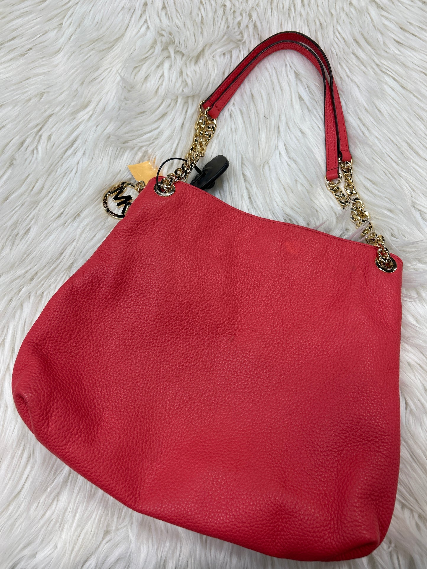 Handbag Designer By Michael Kors In Coral, Size:Medium