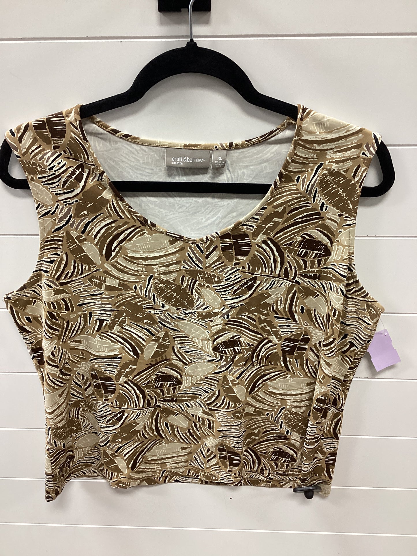 Top Sleeveless By Croft And Barrow In Brown, Size:Xl