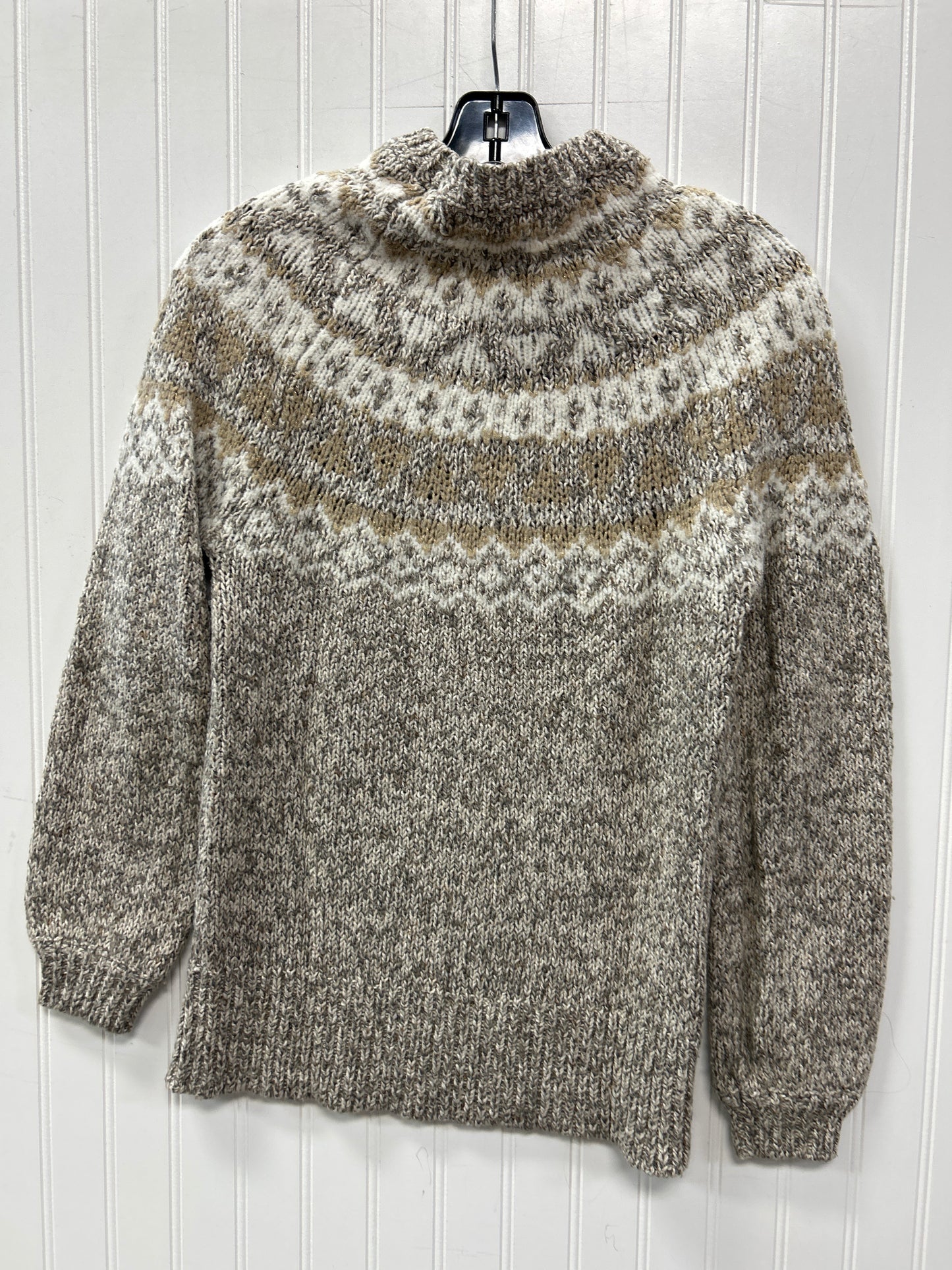 Sweater By Loft In Cream & Grey, Size:S