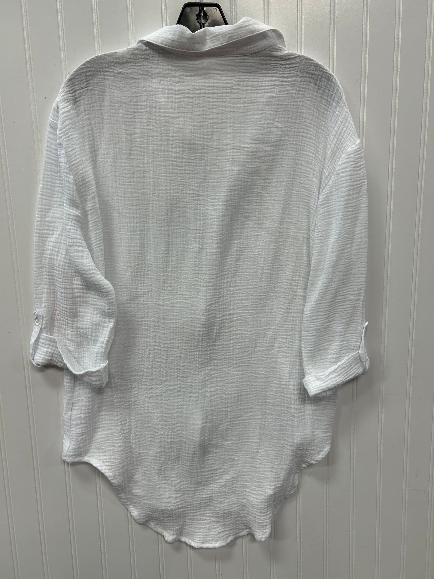 Blouse 3/4 Sleeve By Cmc In White, Size:M