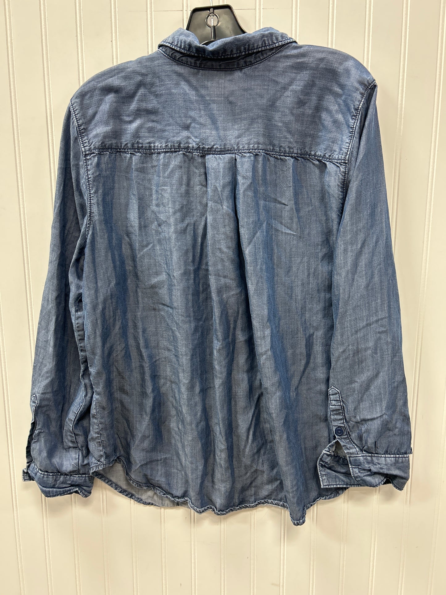 Blouse Ls By Liz Claiborne In Blue, Size:Xl