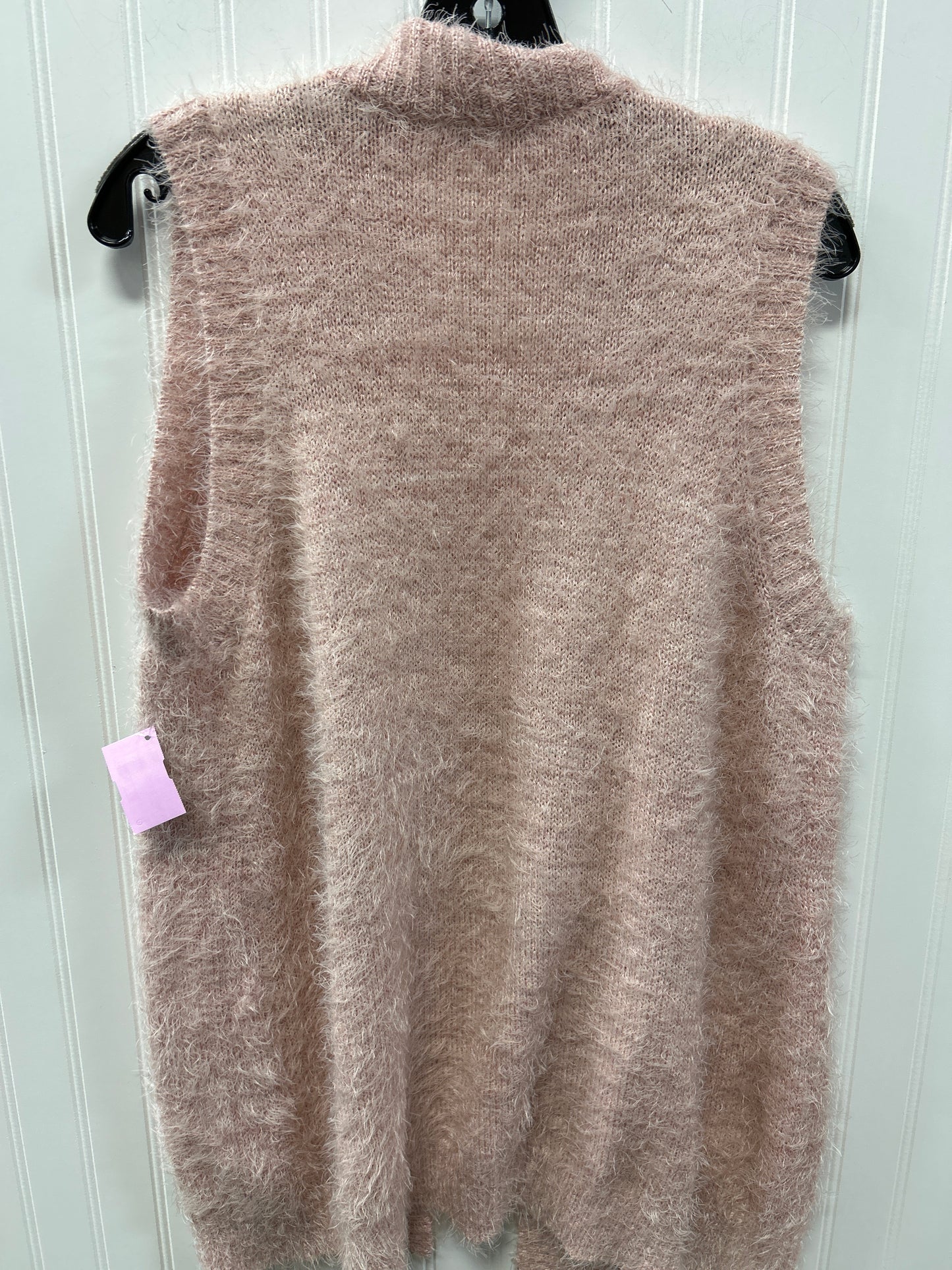 Vest Sweater By Christopher And Banks In Pink, Size:L