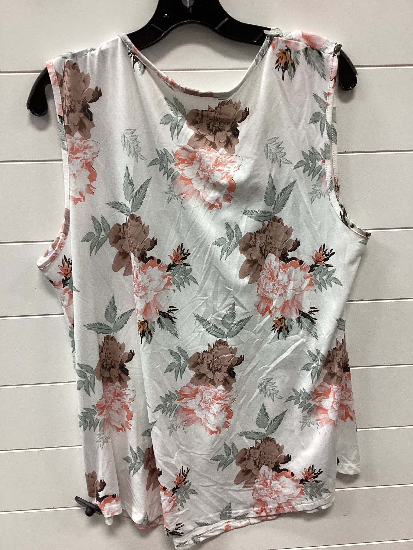 Top Sleeveless By Cmb In Floral Print, Size:2X