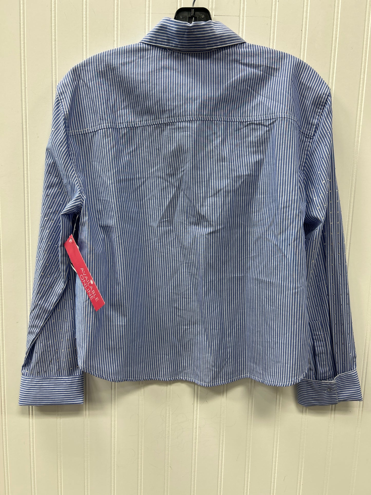 Blouse Ls By Dkny In Blue, Size:M