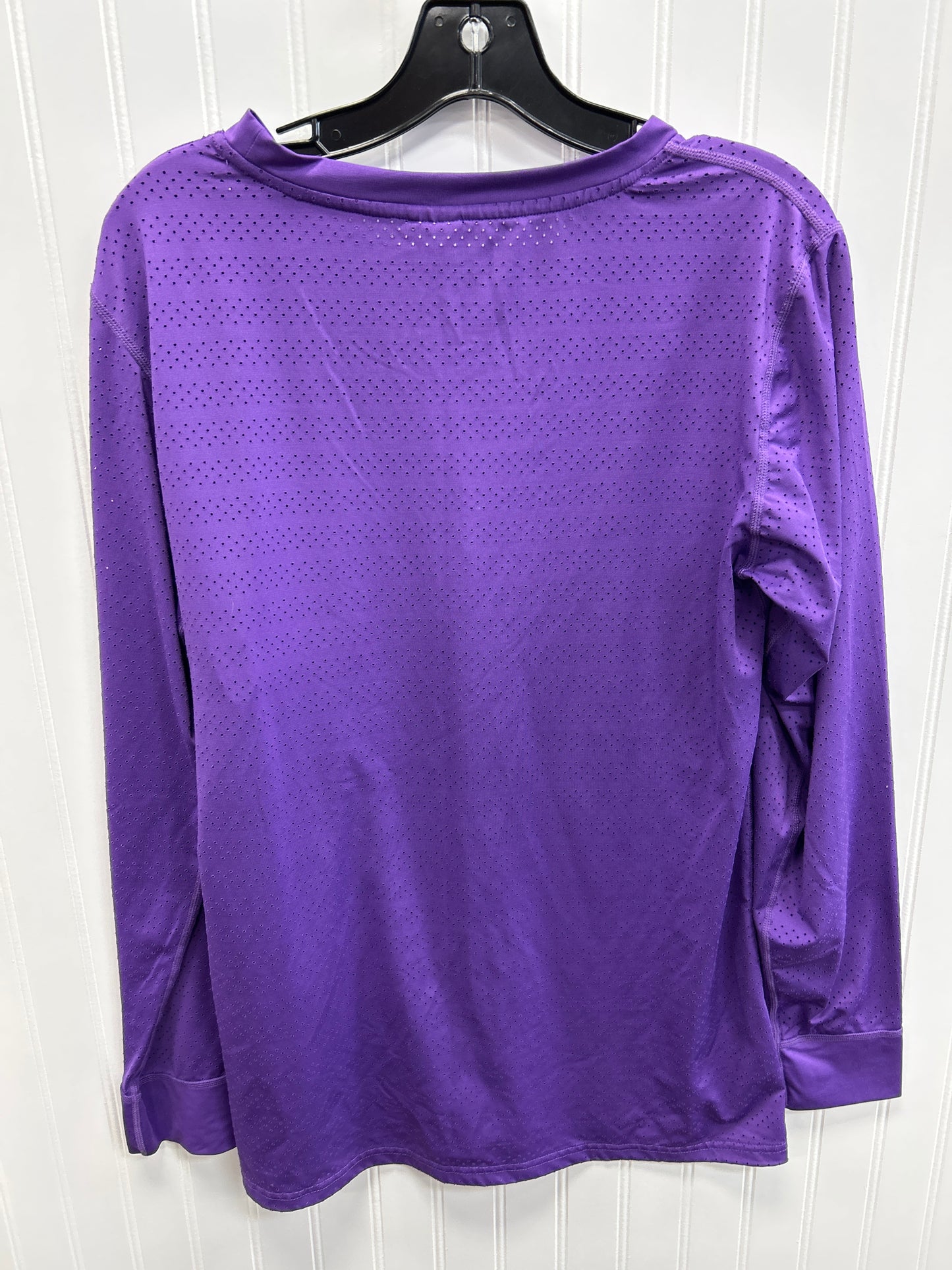 Athletic Top Ls Collar By Zyia In Purple, Size:1X