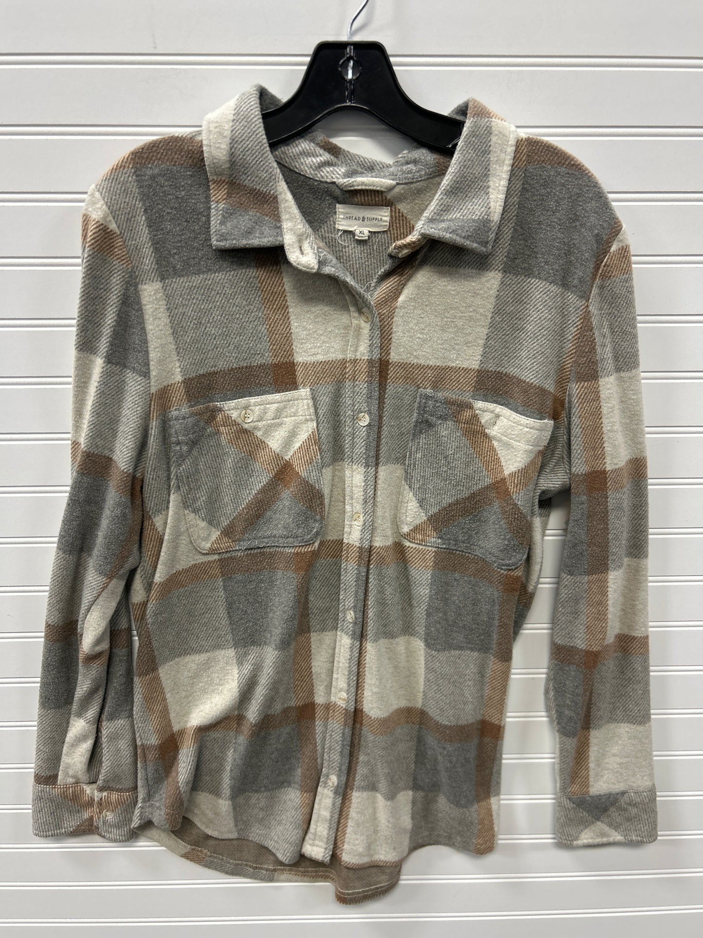 Jacket Shirt By Thread And Supply In Grey, Size:Xl