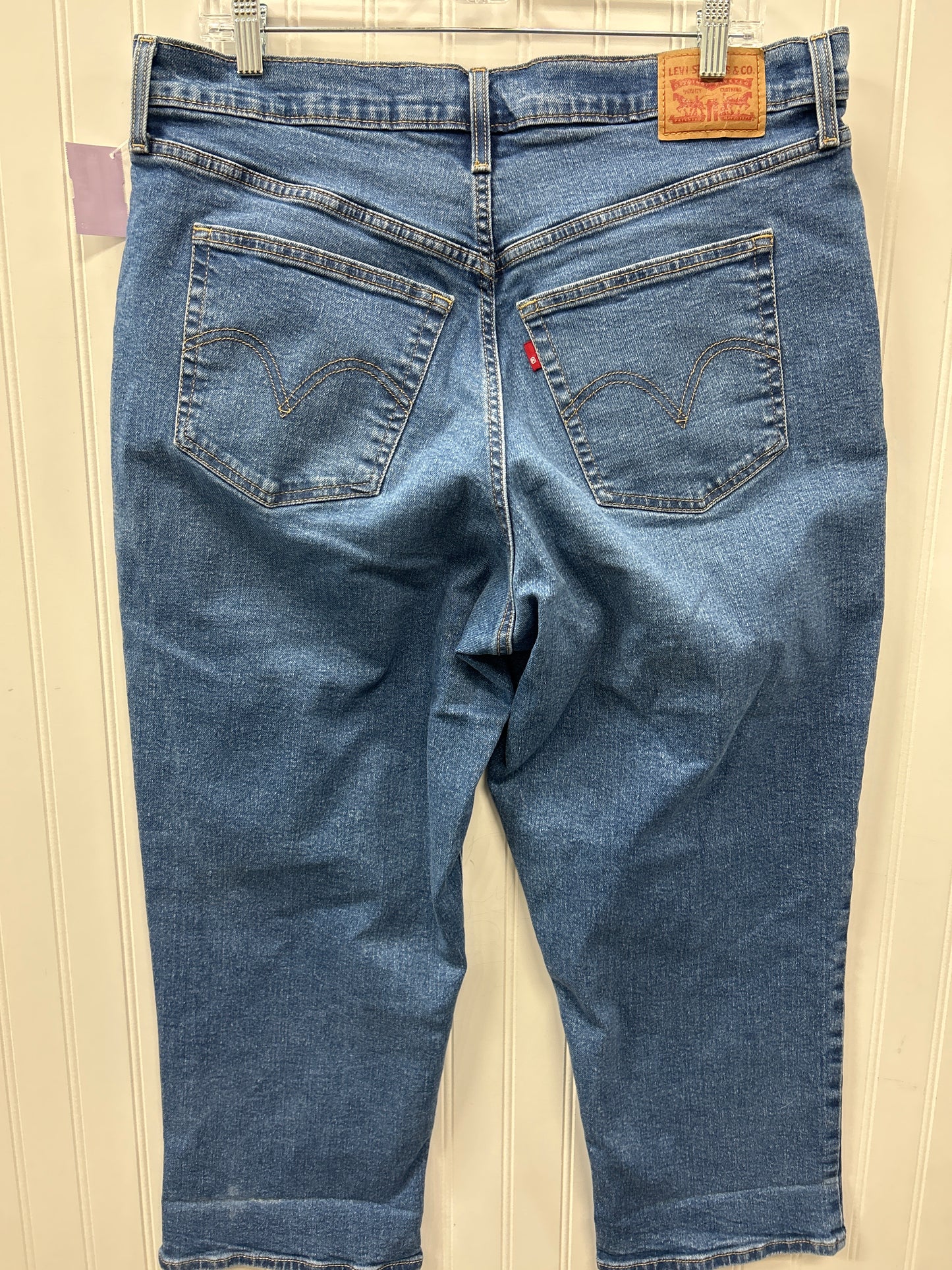 Jeans Straight By Levis In Blue Denim, Size:16