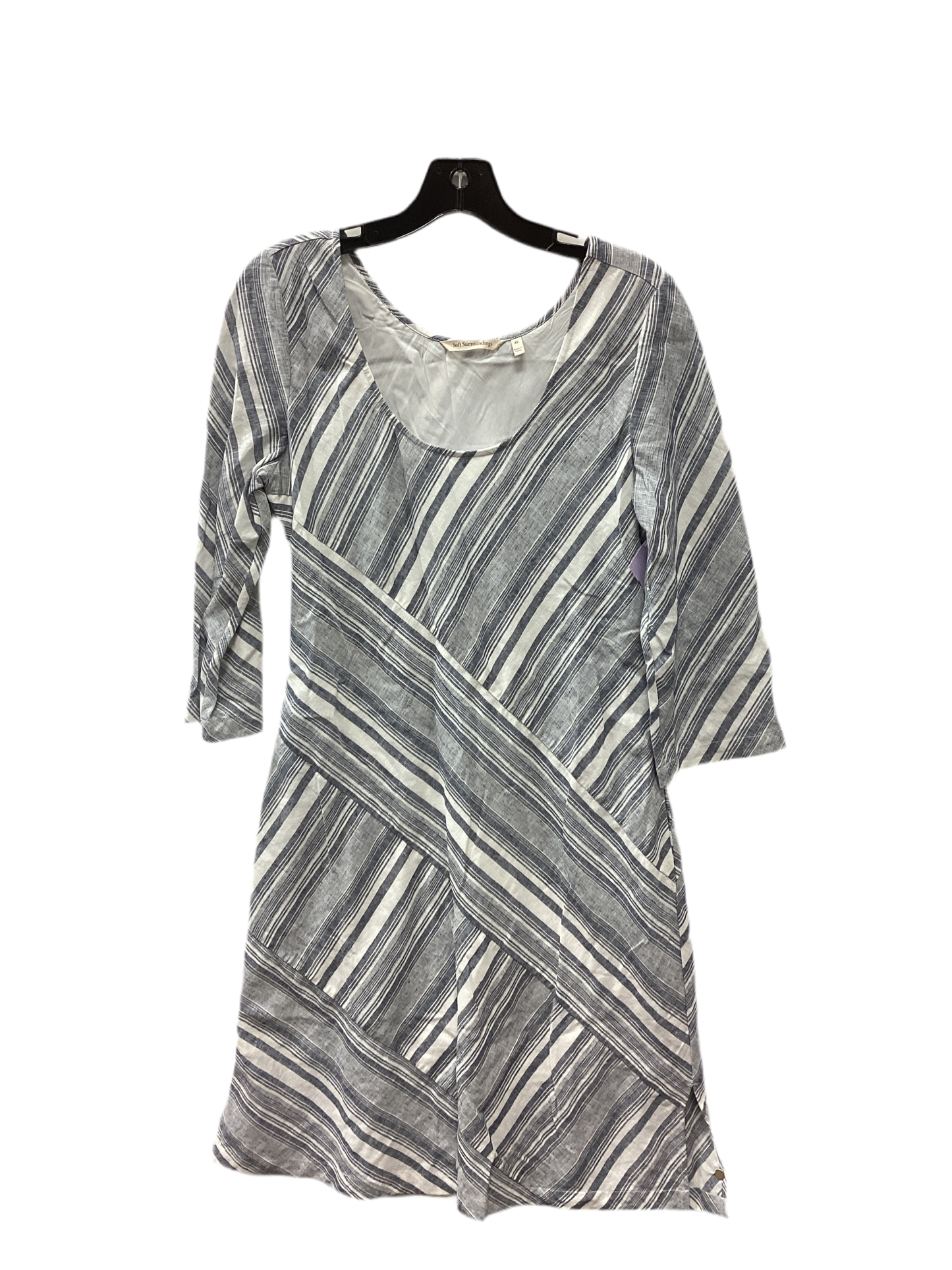 Dress Casual Maxi By Soft Surroundings In Blue & Cream, Size:Xs