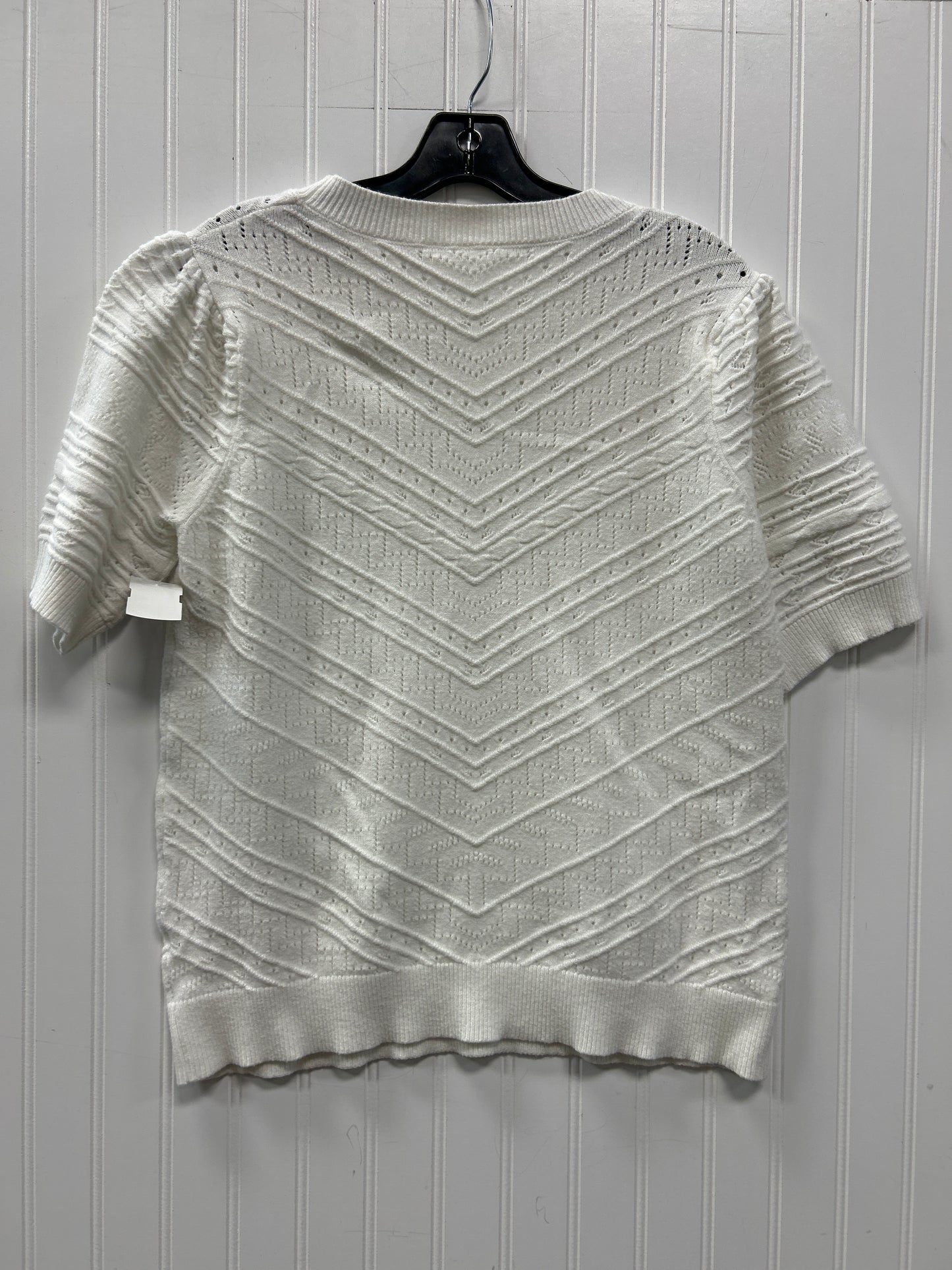 Sweater Ss By Clothes Mentor In White, Size:L