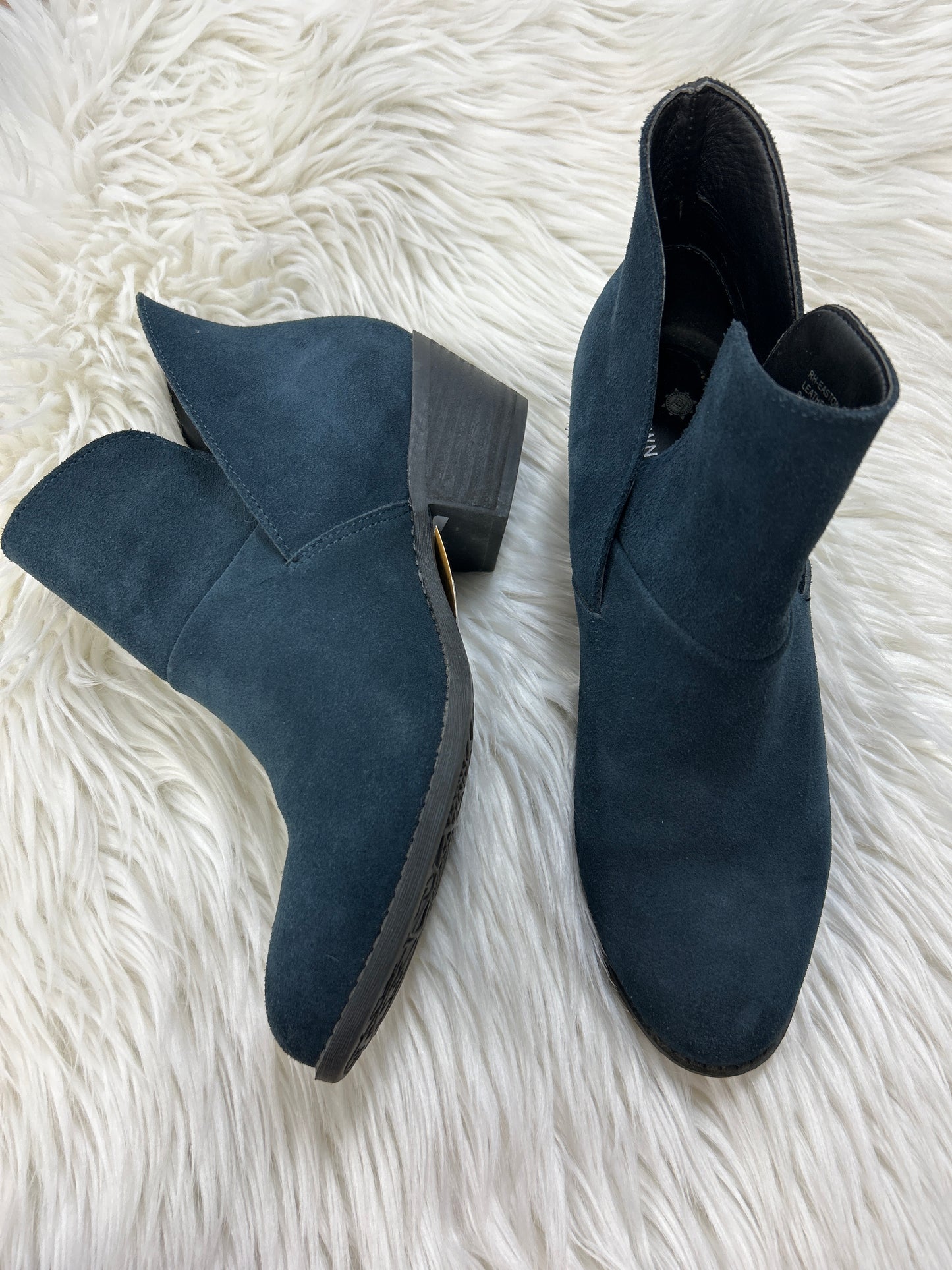 Boots Ankle Heels By Ruff Hewn In Navy, Size:9