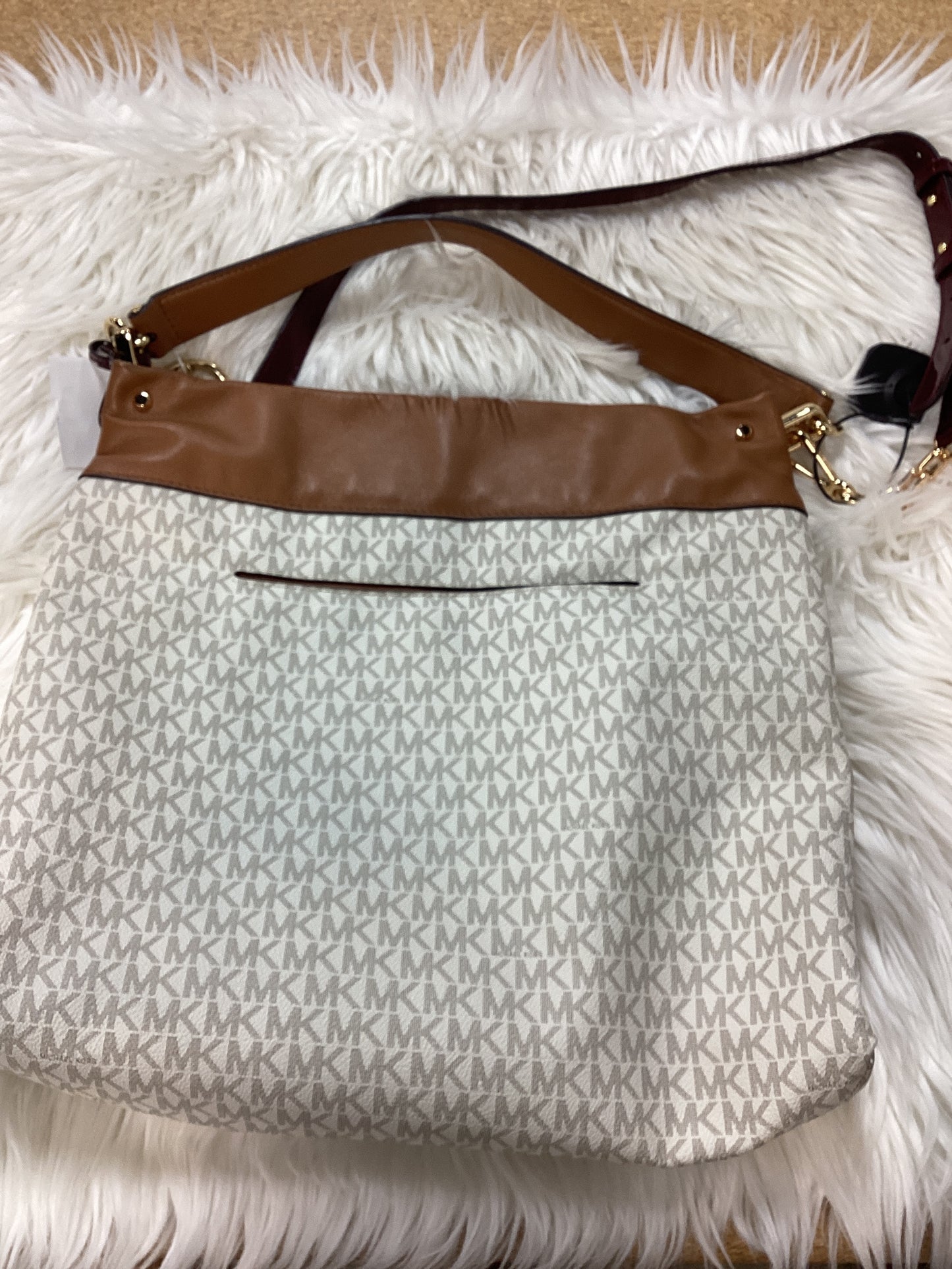 Handbag Designer By Michael Kors In White, Size:Large