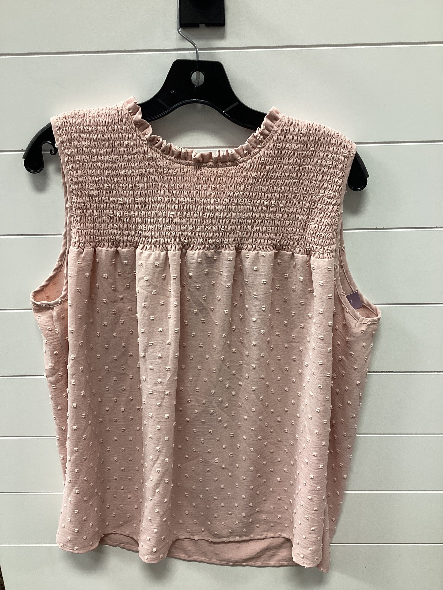 Top Sleeveless By Cmb In Pink, Size:1X