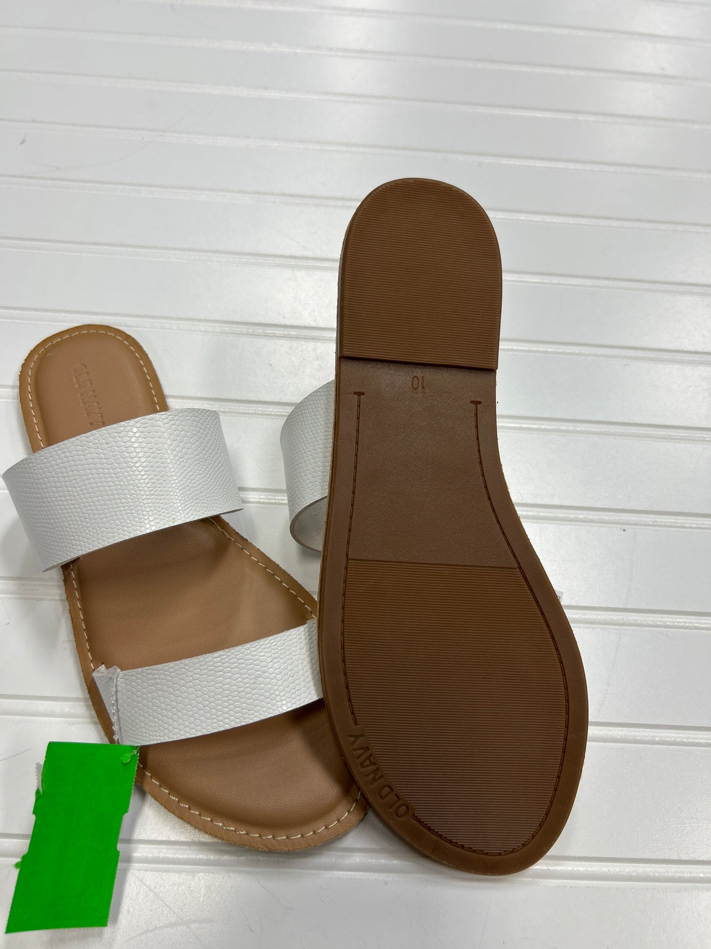Sandals Flats By Old Navy In White, Size:10 NEW