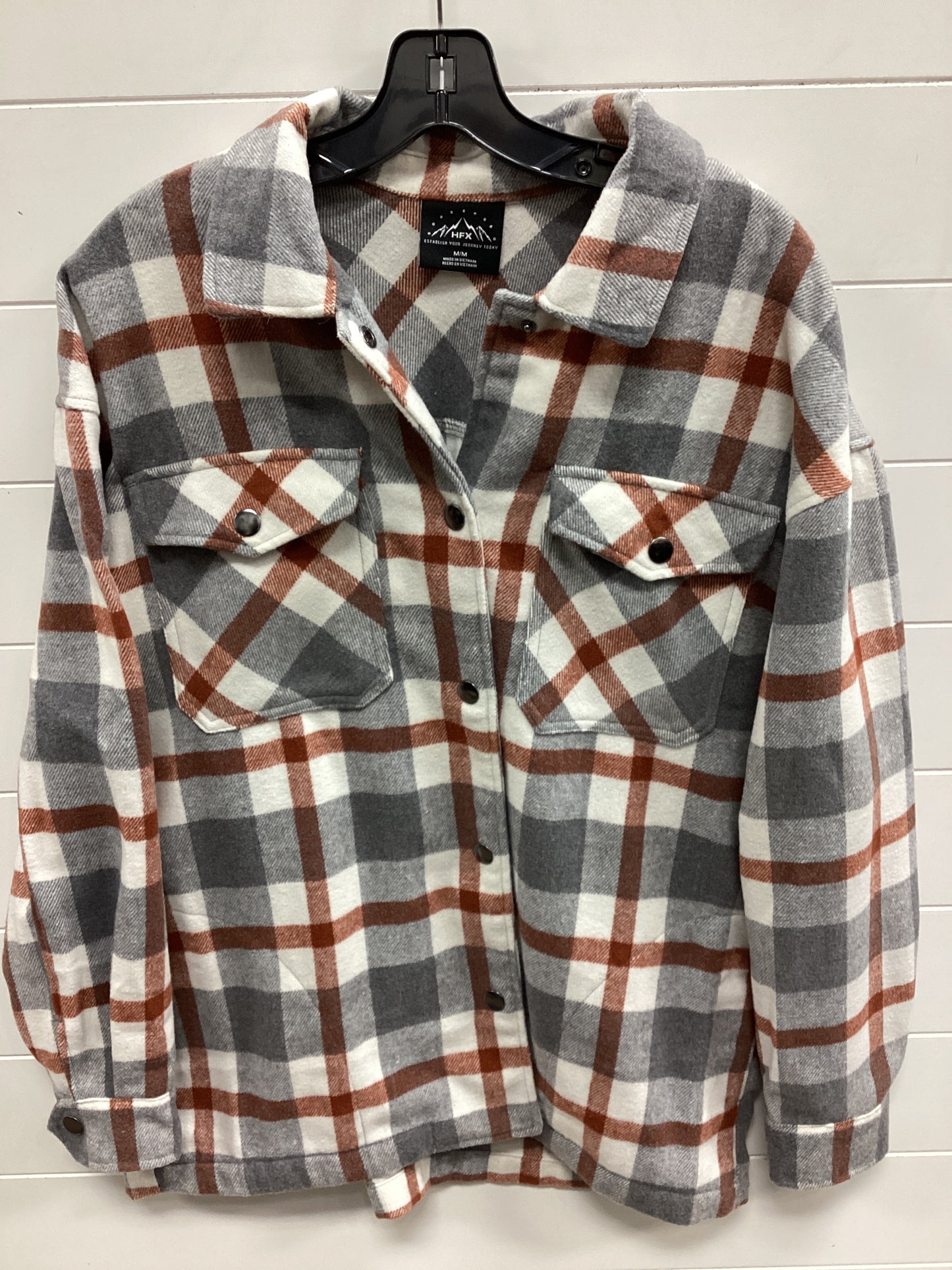 Jacket Fleece By Hfx In Grey, Size:M