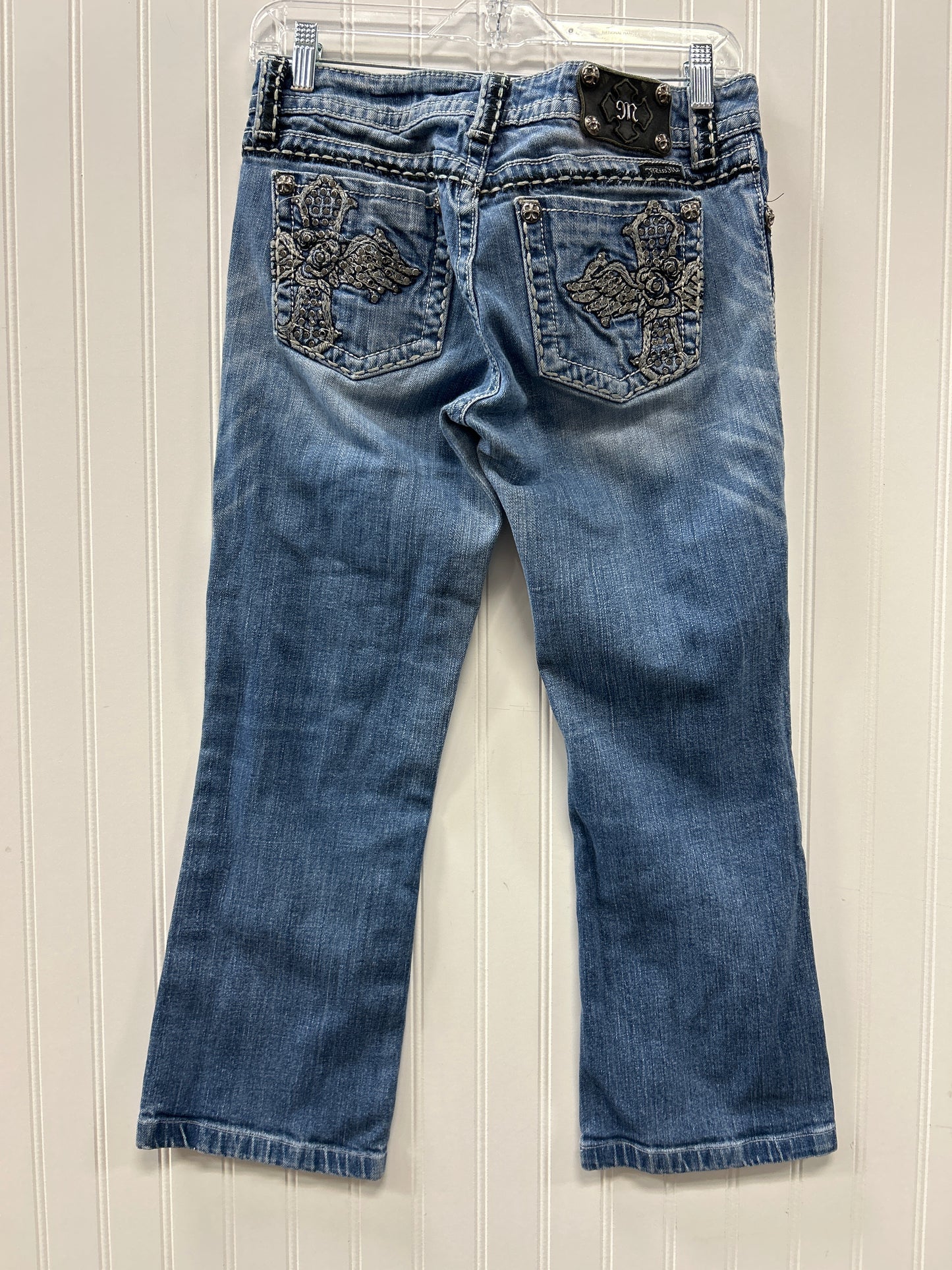 Jeans Cropped By Rock Revival In Blue Denim, Size:8