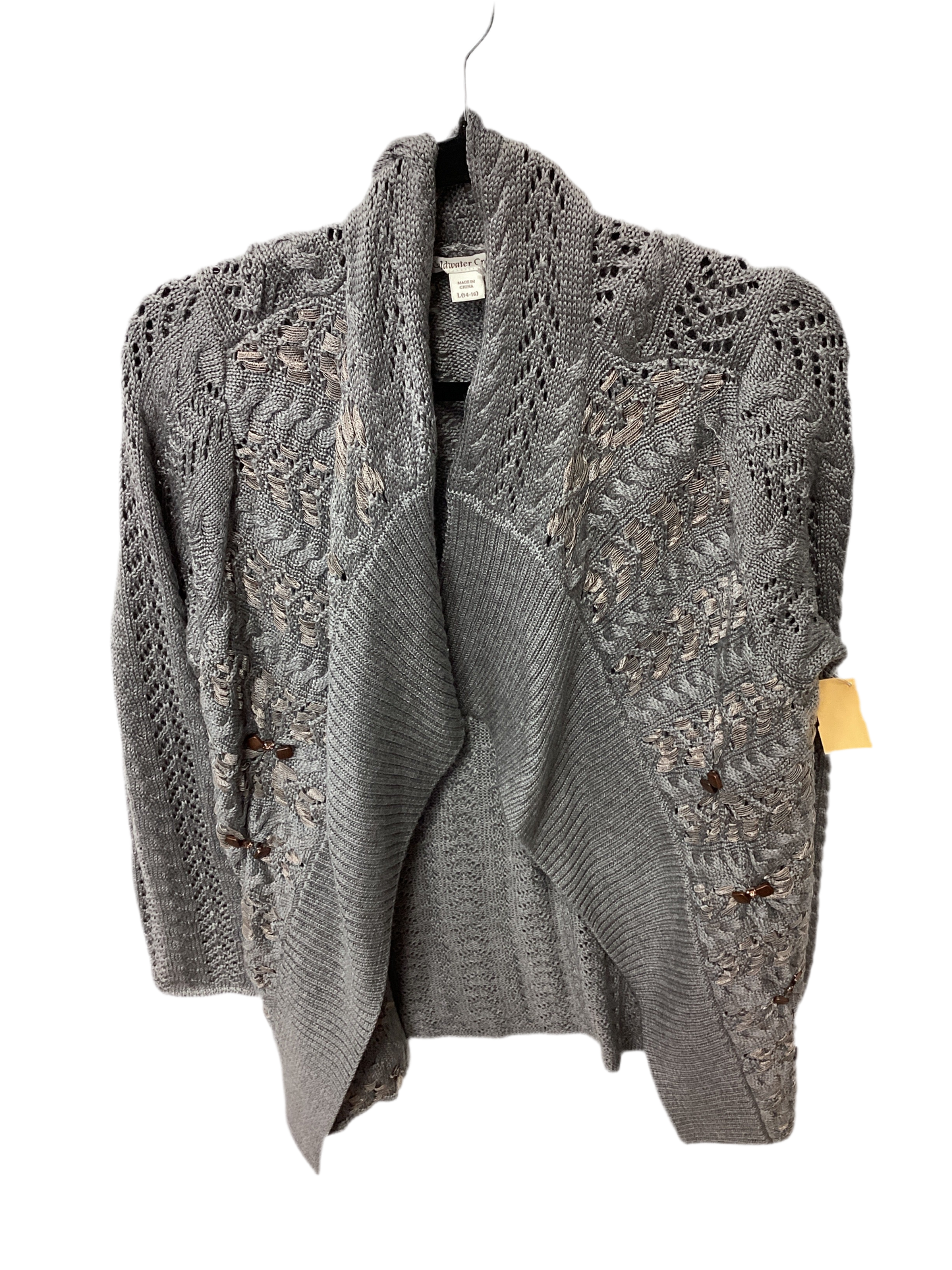 Sweater Cardigan By Coldwater Creek In Grey, Size:L