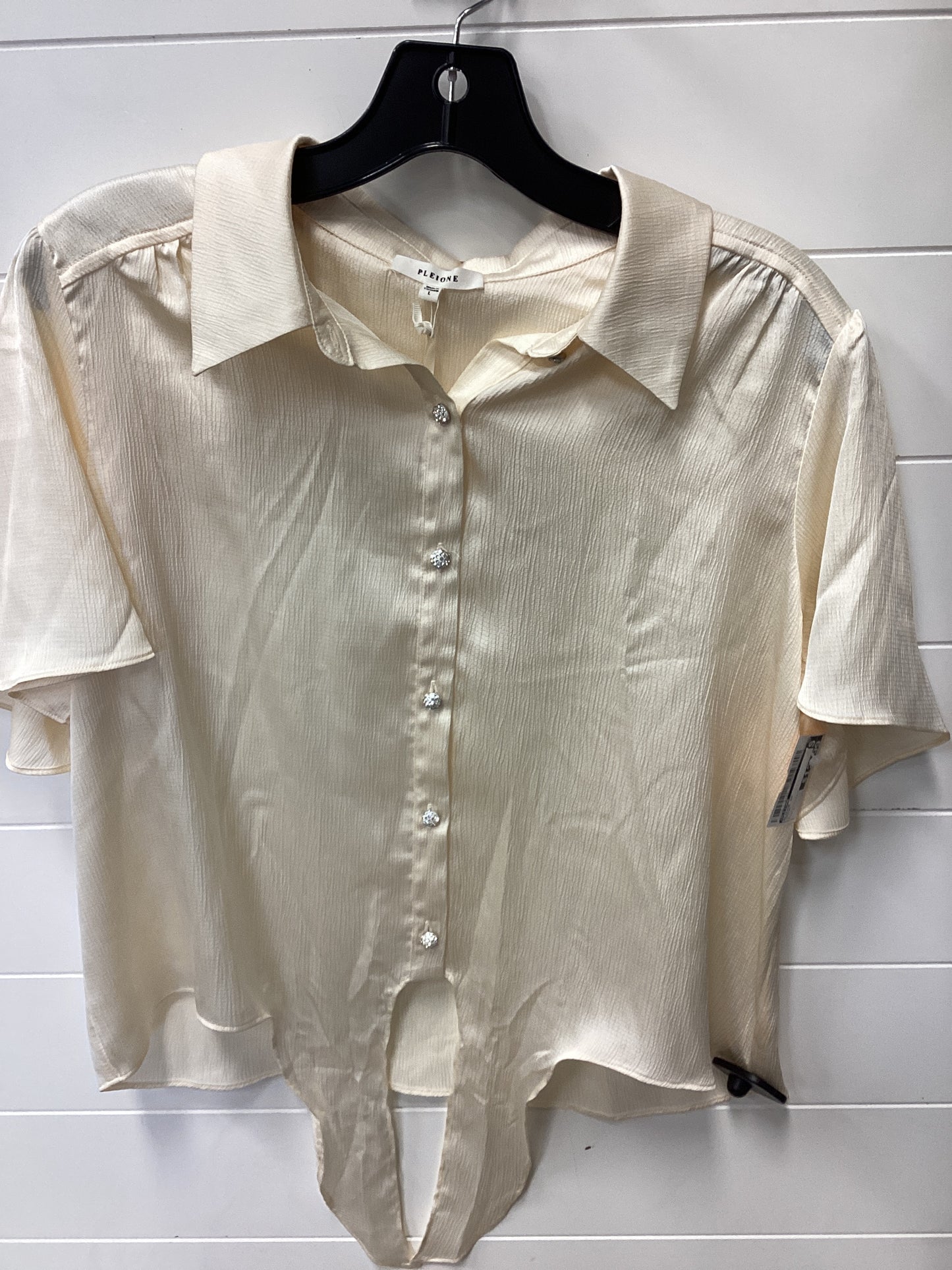 Blouse Ss By Pleione In Cream, Size:L