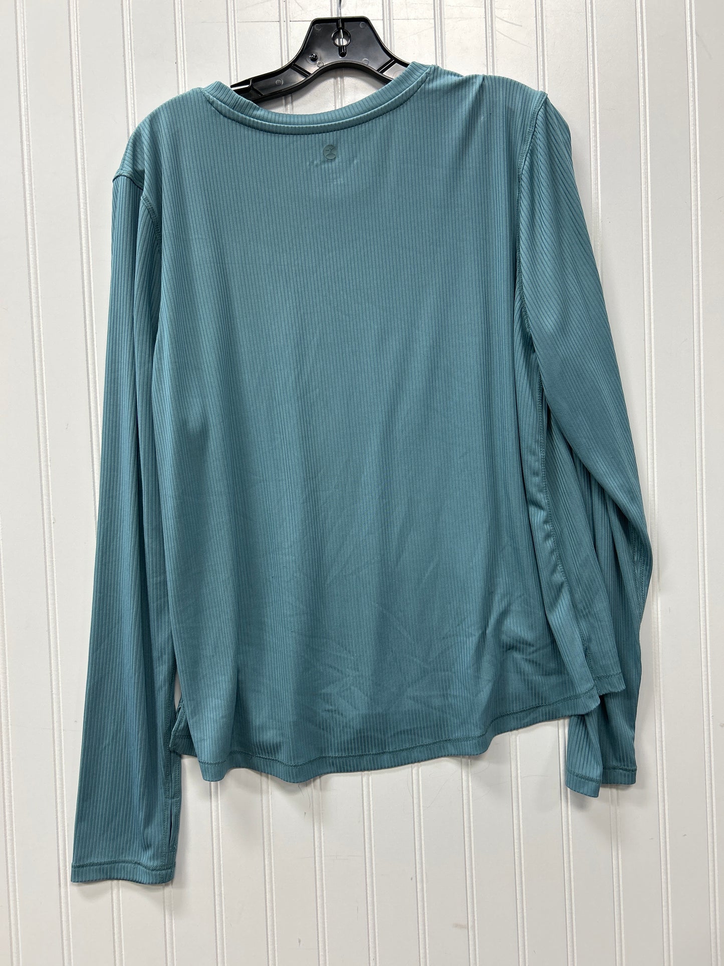 Athletic Top Ls Collar By Danskin In Teal, Size:L