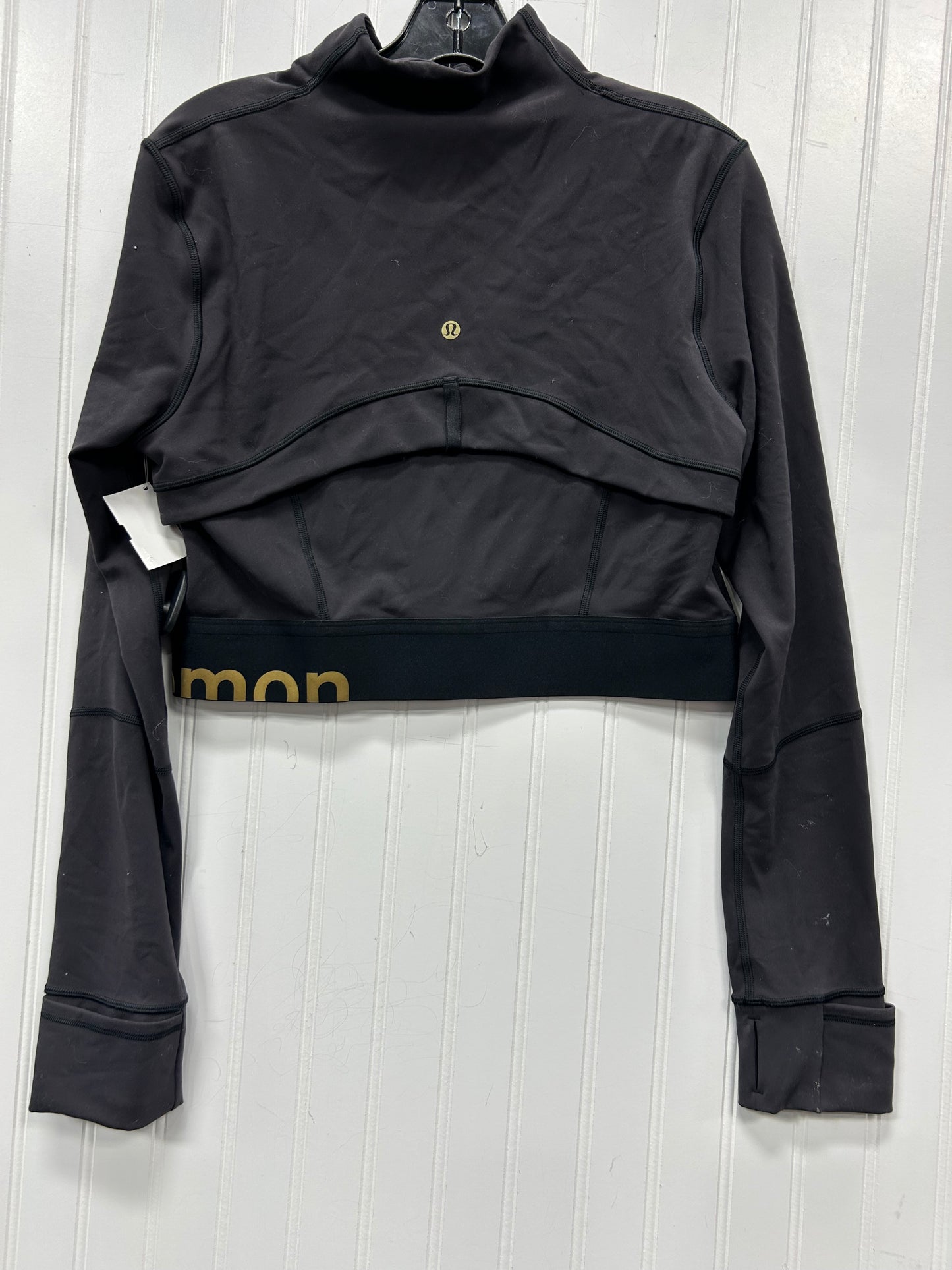 Athletic Jacket By Lululemon In Black, Size:10