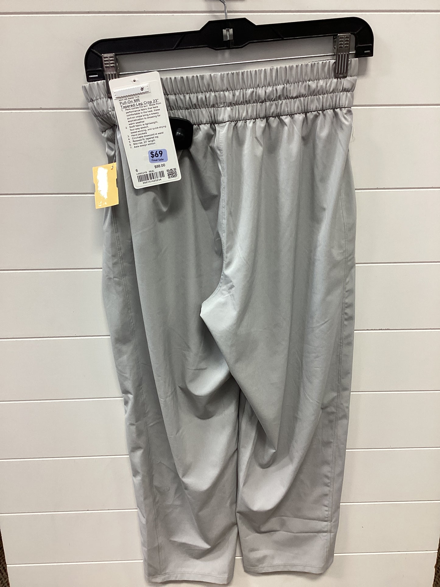 Athletic Pants By Lululemon In Grey, Size:6