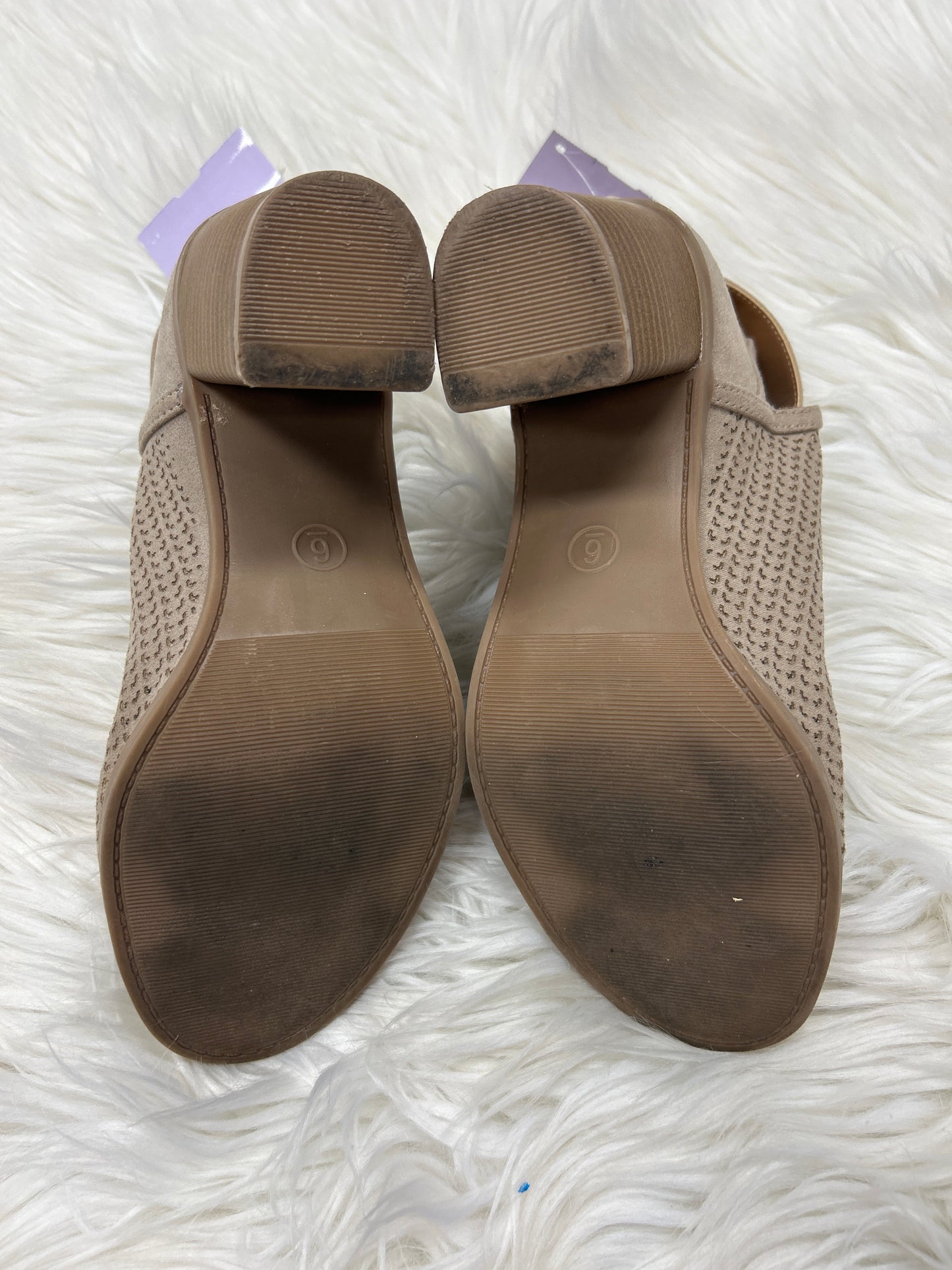 Sandals Heels Block By Universal Thread In Tan, Size:6