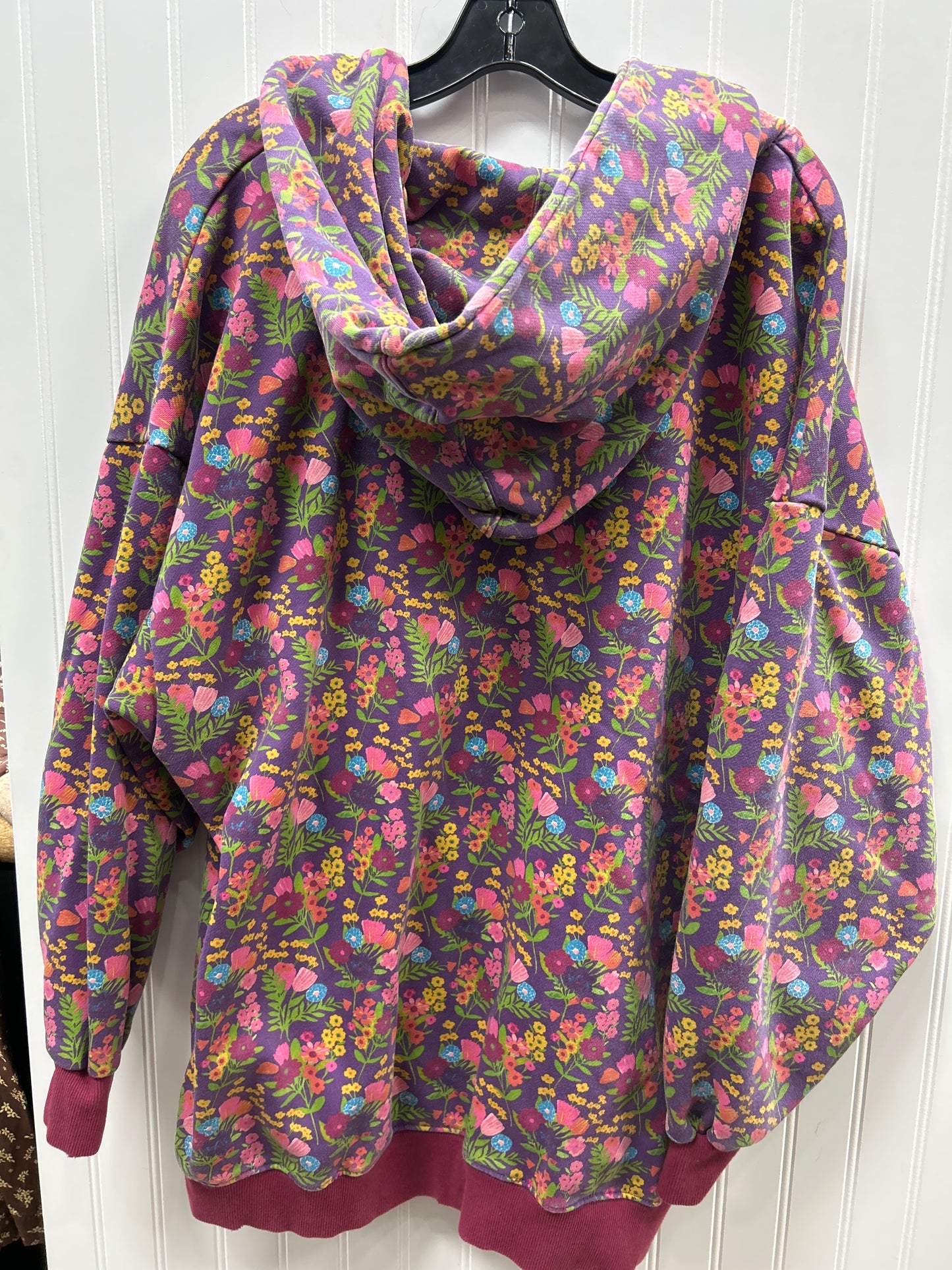 Sweatshirt Hoodie By Natural Life In Floral Print, Size:S