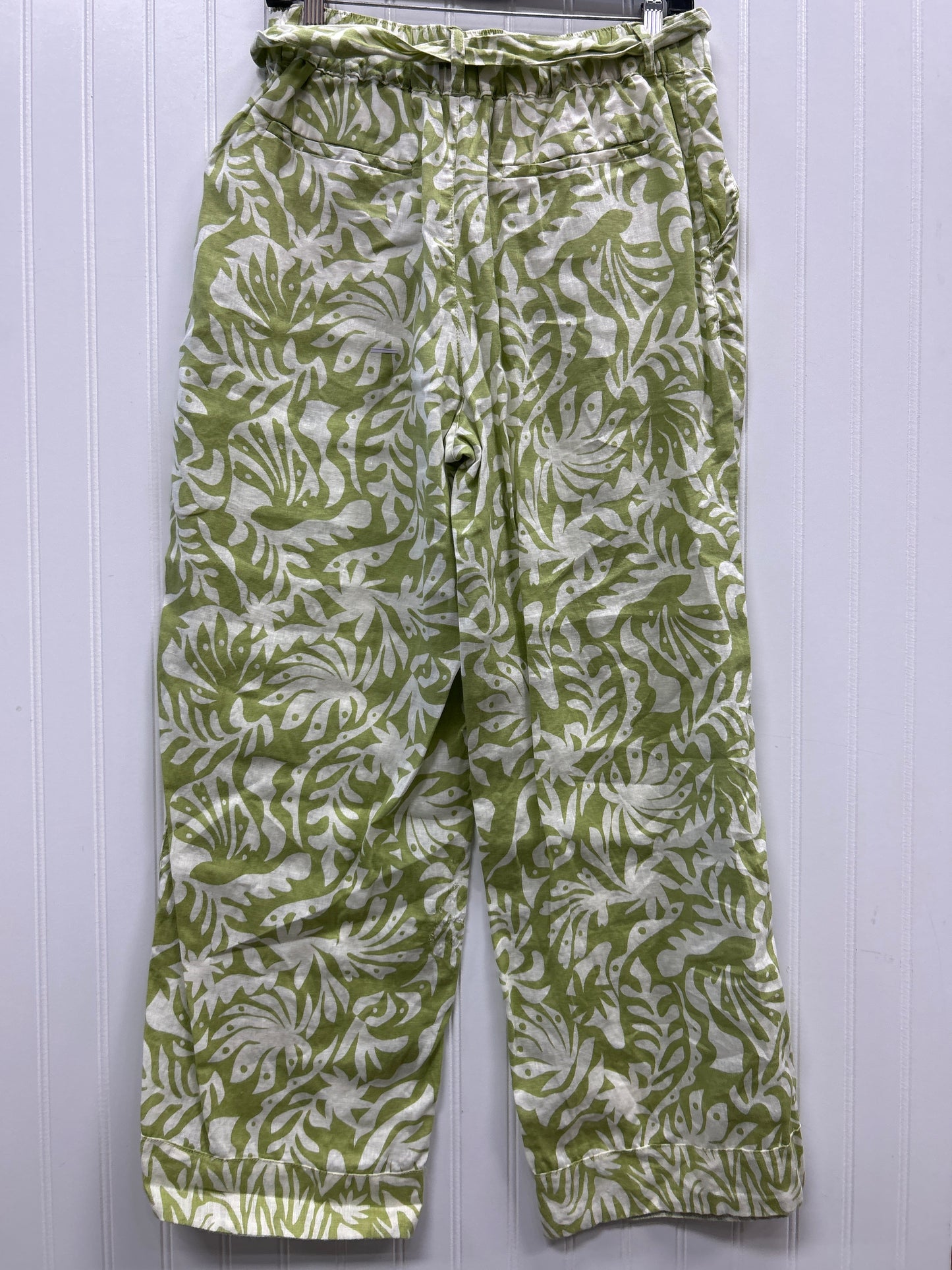 Pants Linen By Rachel Zoe In Green & White, Size:M