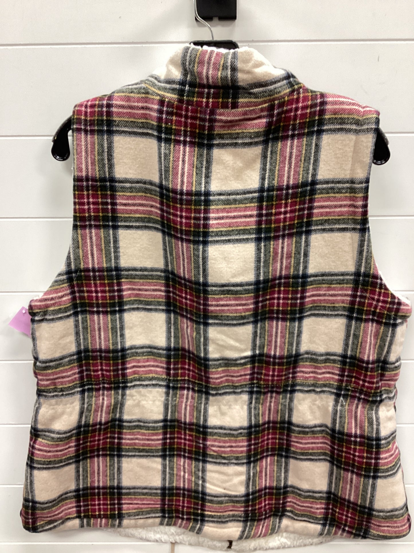 Vest Faux Fur & Sherpa By Maurices In Plaid Pattern, Size:1X