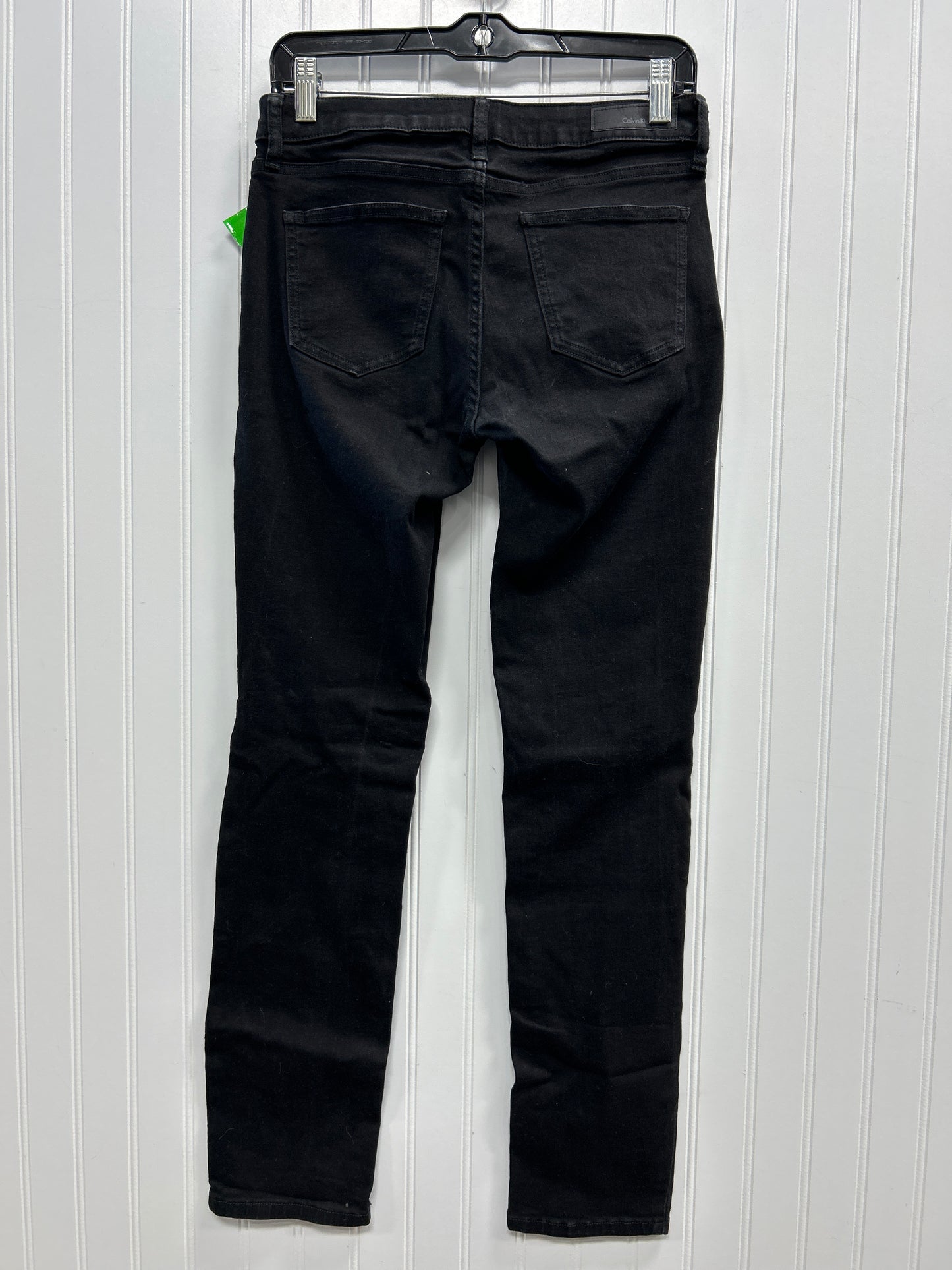 Jeans Skinny By Calvin Klein In Black Denim, Size:6