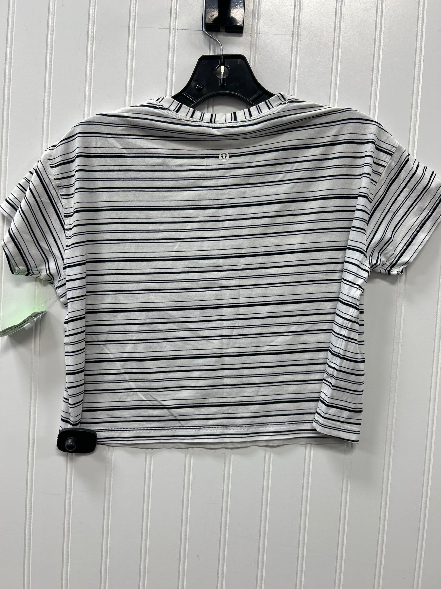 Athletic Top Ss By Lululemon In Black & White, Size:S