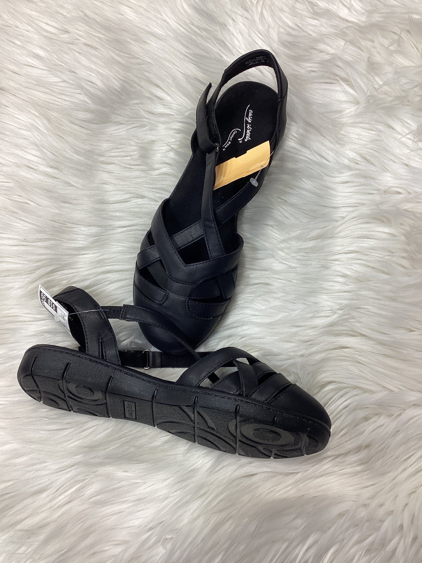 Sandals Flats By Easy Street In Black, Size:9