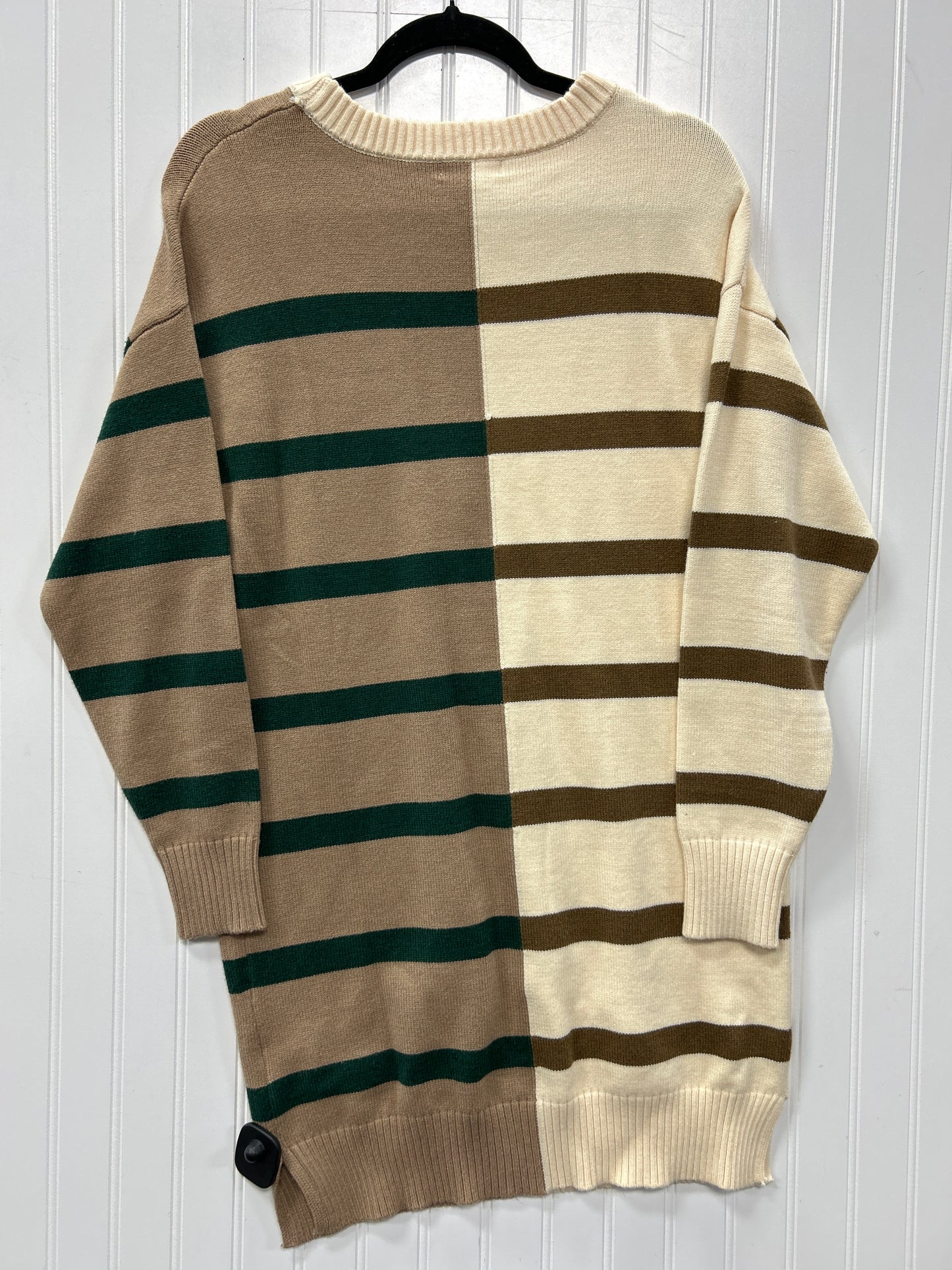 Dress Sweater By Blu Pepper In Brown & Cream, Size:S