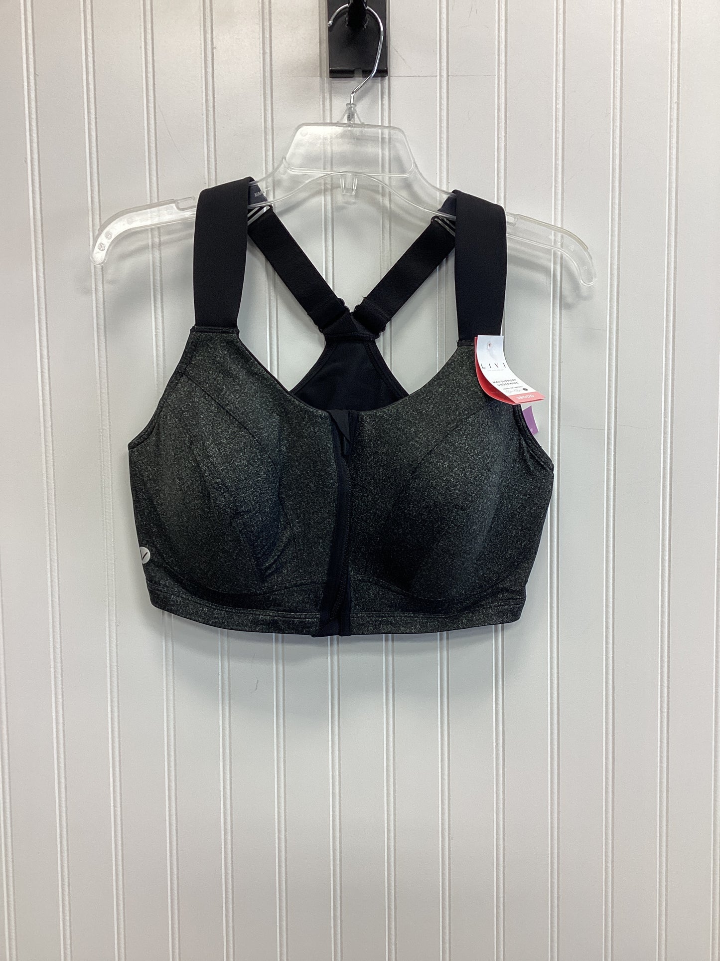 Athletic Bra By Livi Active In Grey, Size:1X