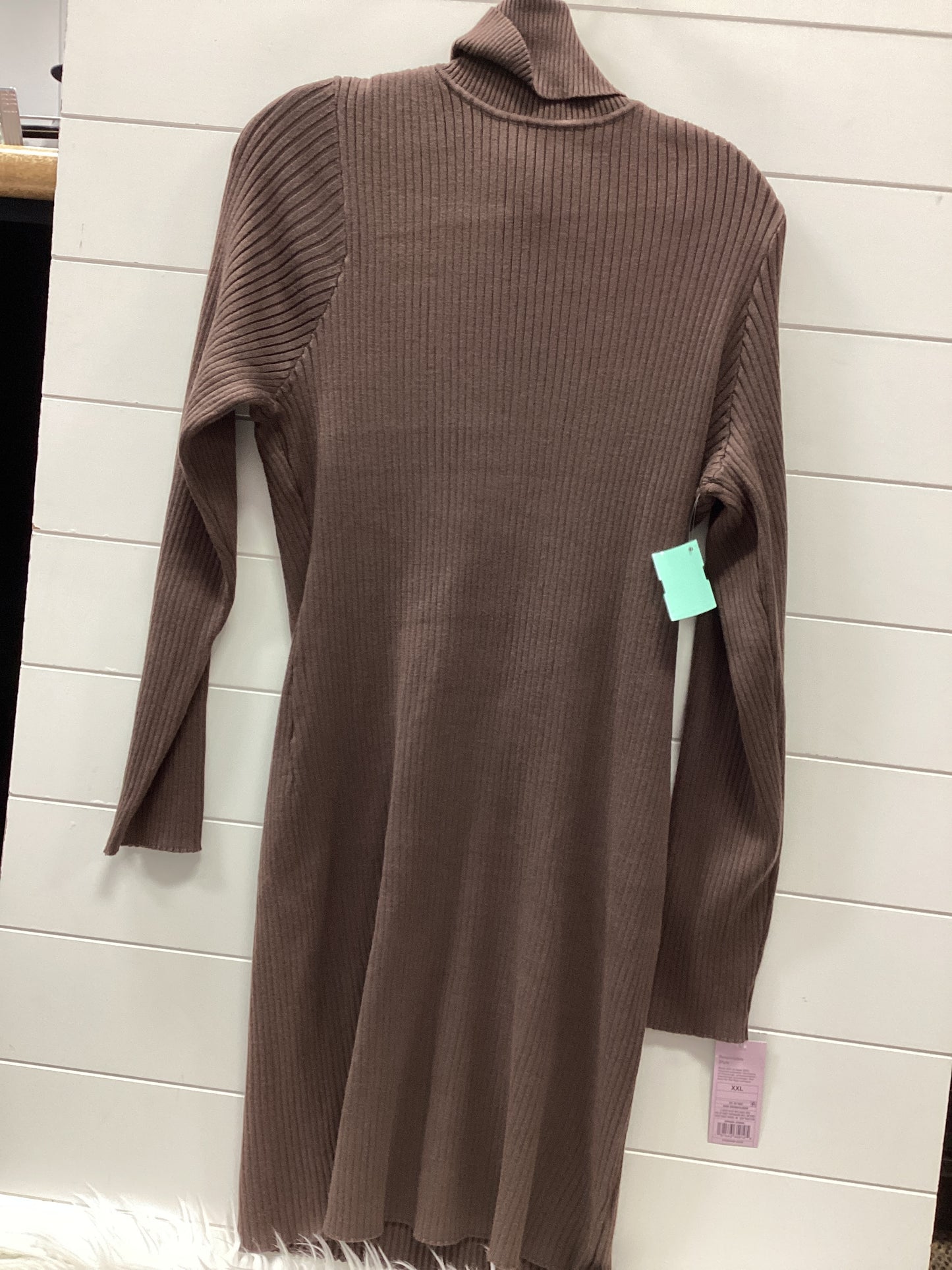 Dress Casual Midi By Wild Fable In Brown, Size:1X