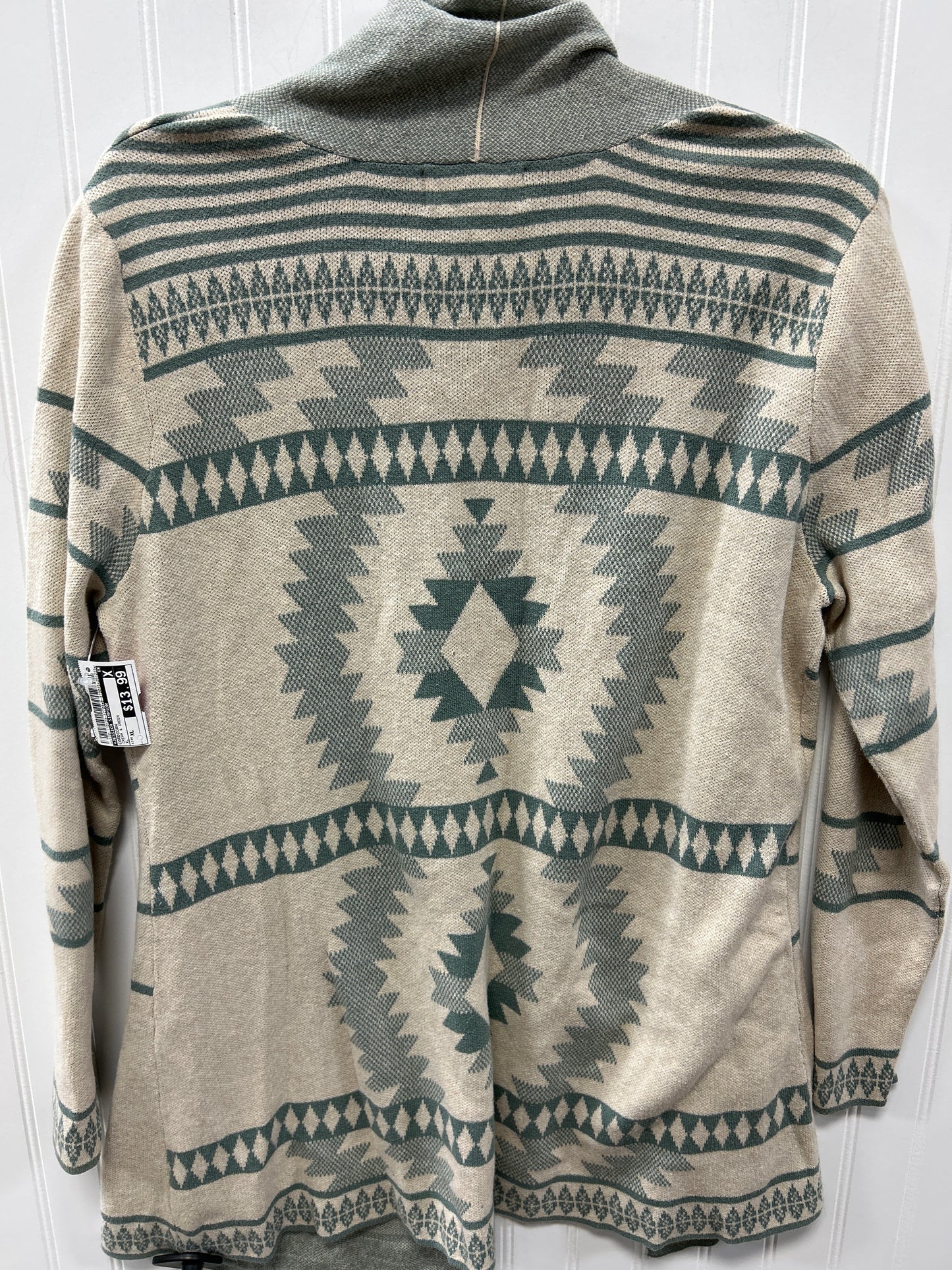 Cardigan By Jessica Simpson In Cream & Green, Size:Xl