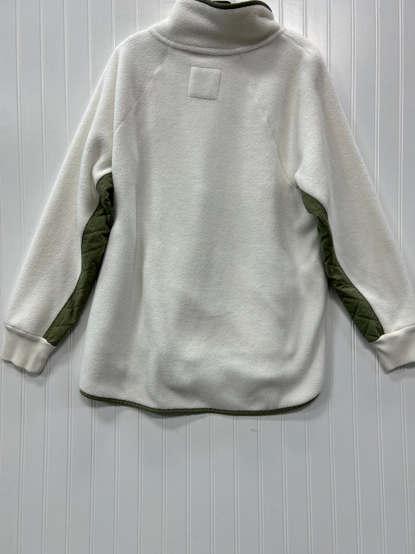 Jacket Fleece By Abercrombie And Fitch In Cream & Green, Size:Xl