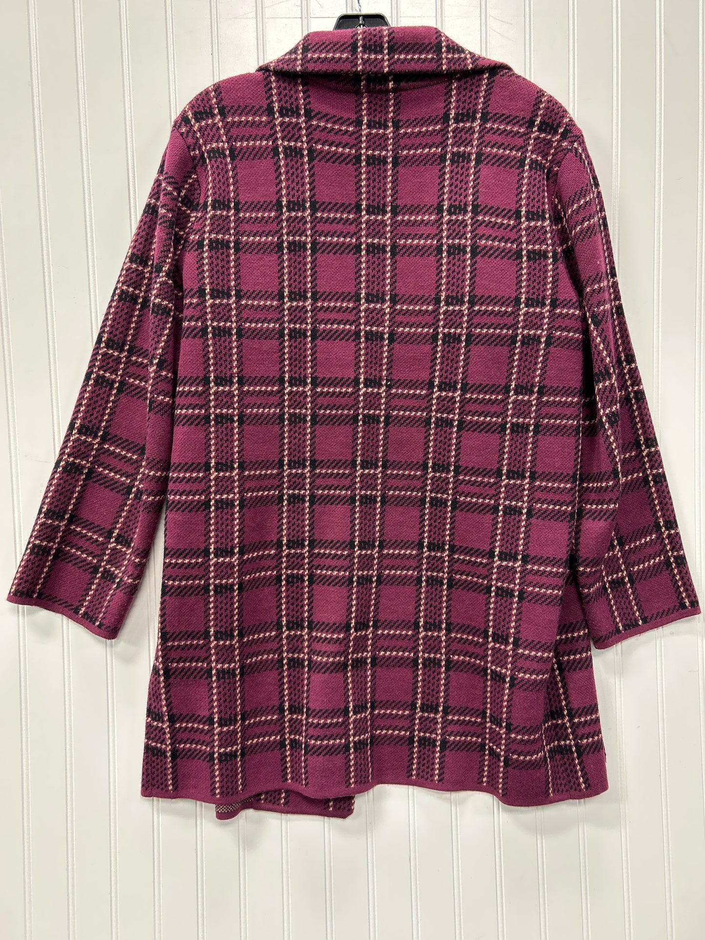 Jacket Fleece By Anne Klein In Purple, Size:L