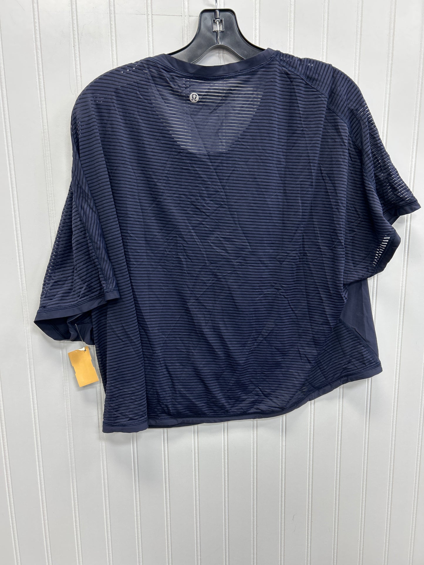 Athletic Top Ss By Lululemon In Navy, Size:L